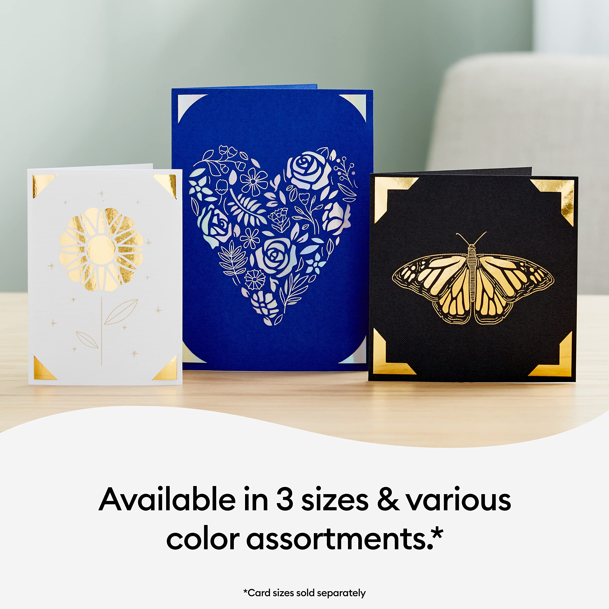 Cricut Foil Transfer Insert Cards R40 - Easy Release Foil for DIY Greeting Cards | Birthday, Thank You, Celebration Cards | Compatible with Cricut Joy, Maker & Explore Machines | 12-Pack Sampler for Crafting & Scrapbooking