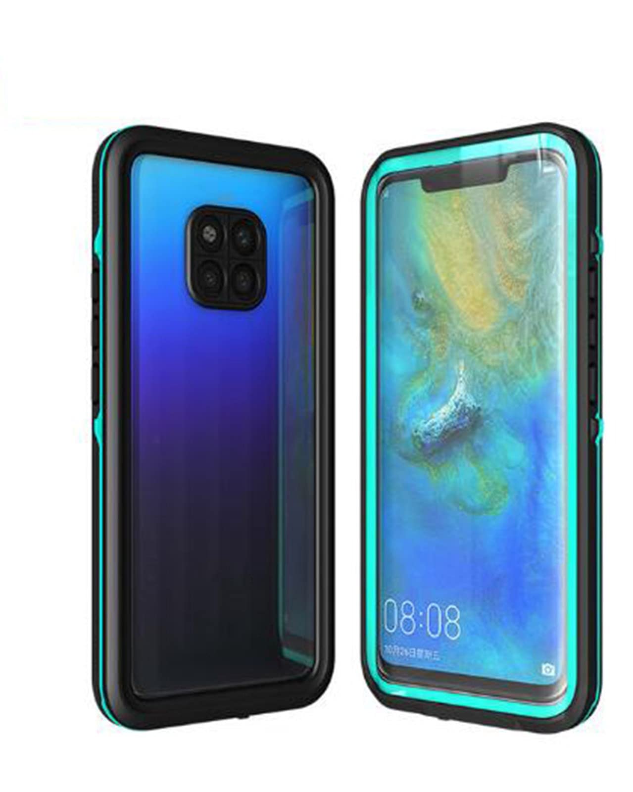 **IP68 Waterproof Case for Huawei Mate 20/30 Pro - Clear Shockproof Dustproof Snowproof Phone Cover (Blue, P30 Size) - Perfect for Swimming, Hiking & Outdoor Adventures**