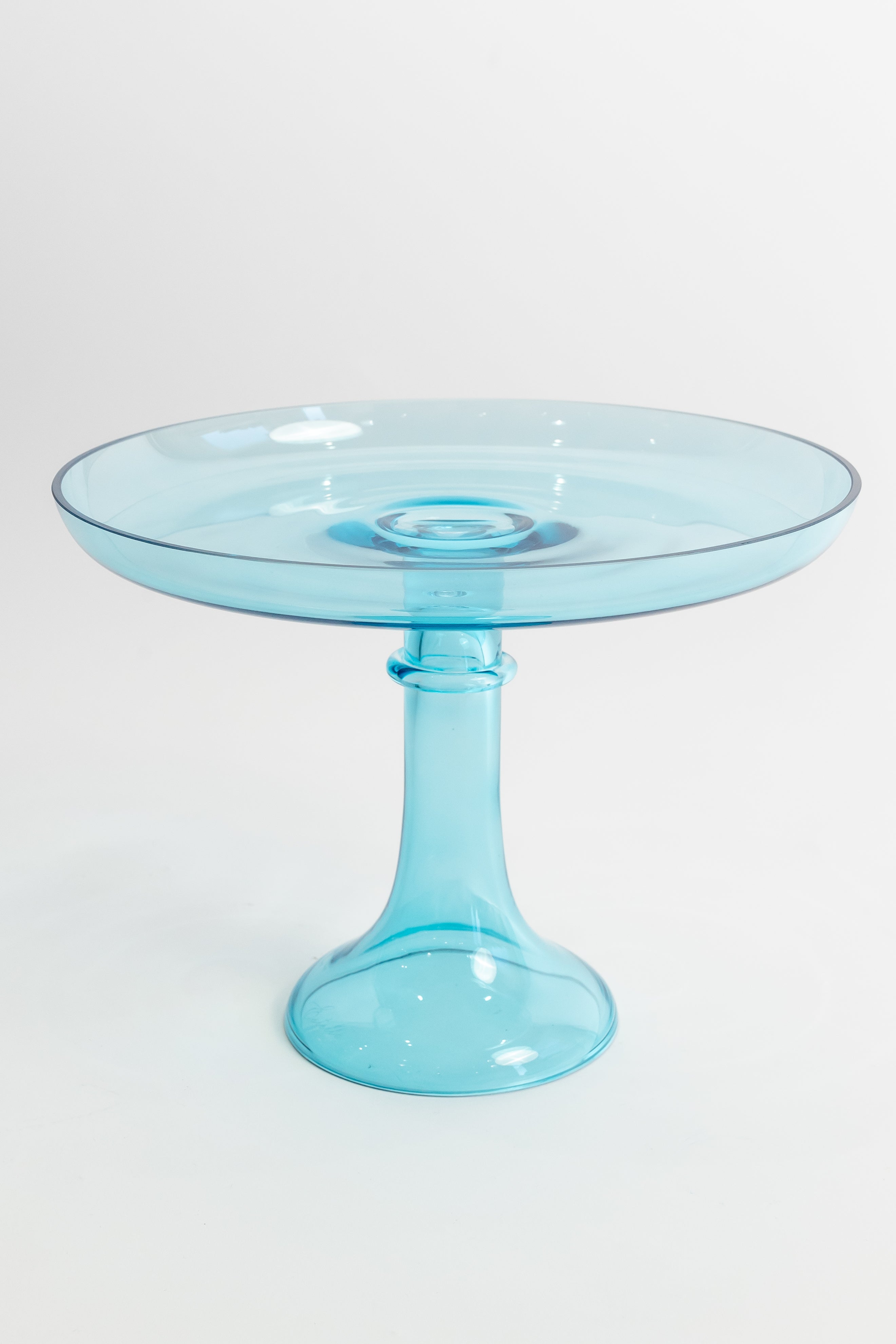 Estelle 12-Inch Glass Cake Stand - Ocean Blue Color, Elegant Dessert Display for Weddings, Birthdays & Parties, Sturdy & Stylish Serving Platter for Cakes, Cupcakes & Pastries
