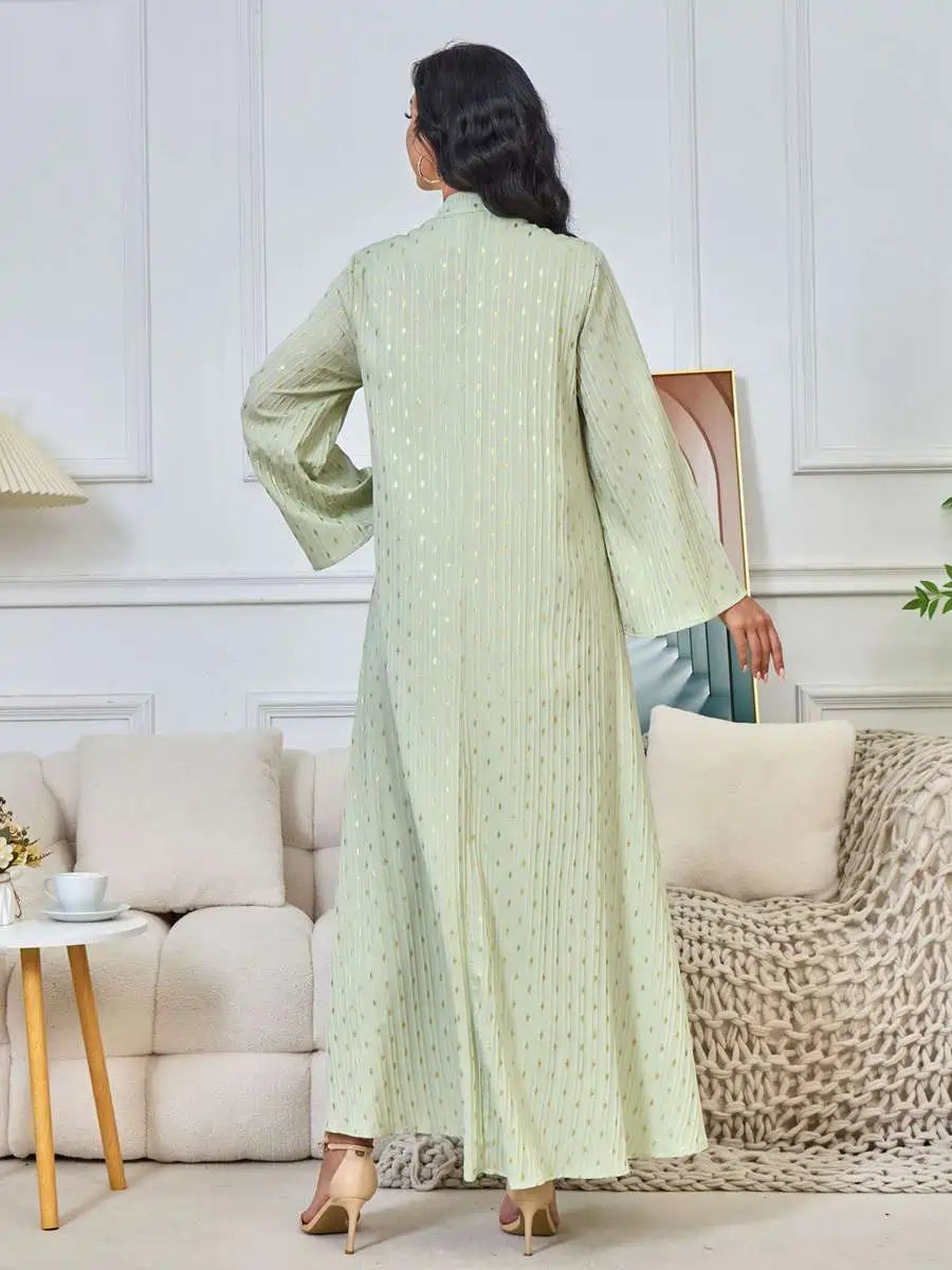 Elegant Eid Dress with Bronzing Beads - Flowy Caftan Kaftan Dress #25169 | Perfect for Eid Celebrations, Weddings & Special Occasions