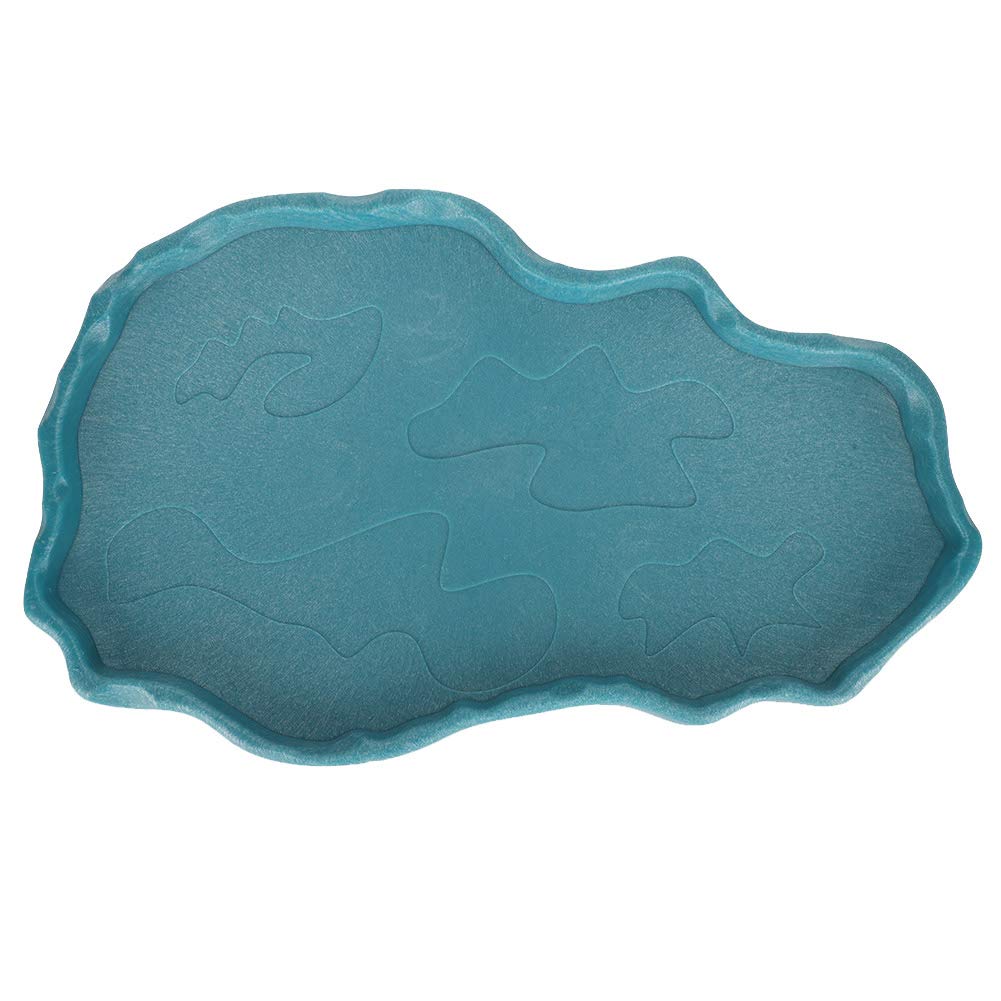 Premium Reptile Feeding Bowl - Durable Plastic Terrarium Dish for Tortoise, Lizard, Iguana, Snake & Frogs - Lake Blue Food & Water Basin - Ideal for Reptile Habitat Decor & Easy Feeding