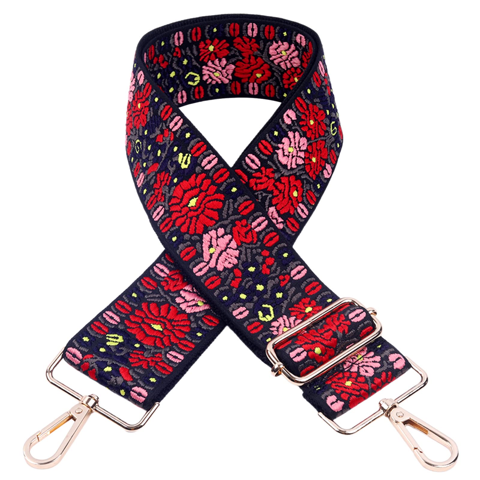 Vintage Jacquard Embroidery Crossbody Purse Strap - Adjustable Wide Shoulder Strap for Handbags & Purses | Perfect for Everyday Use, Travel & Fashion Accessories