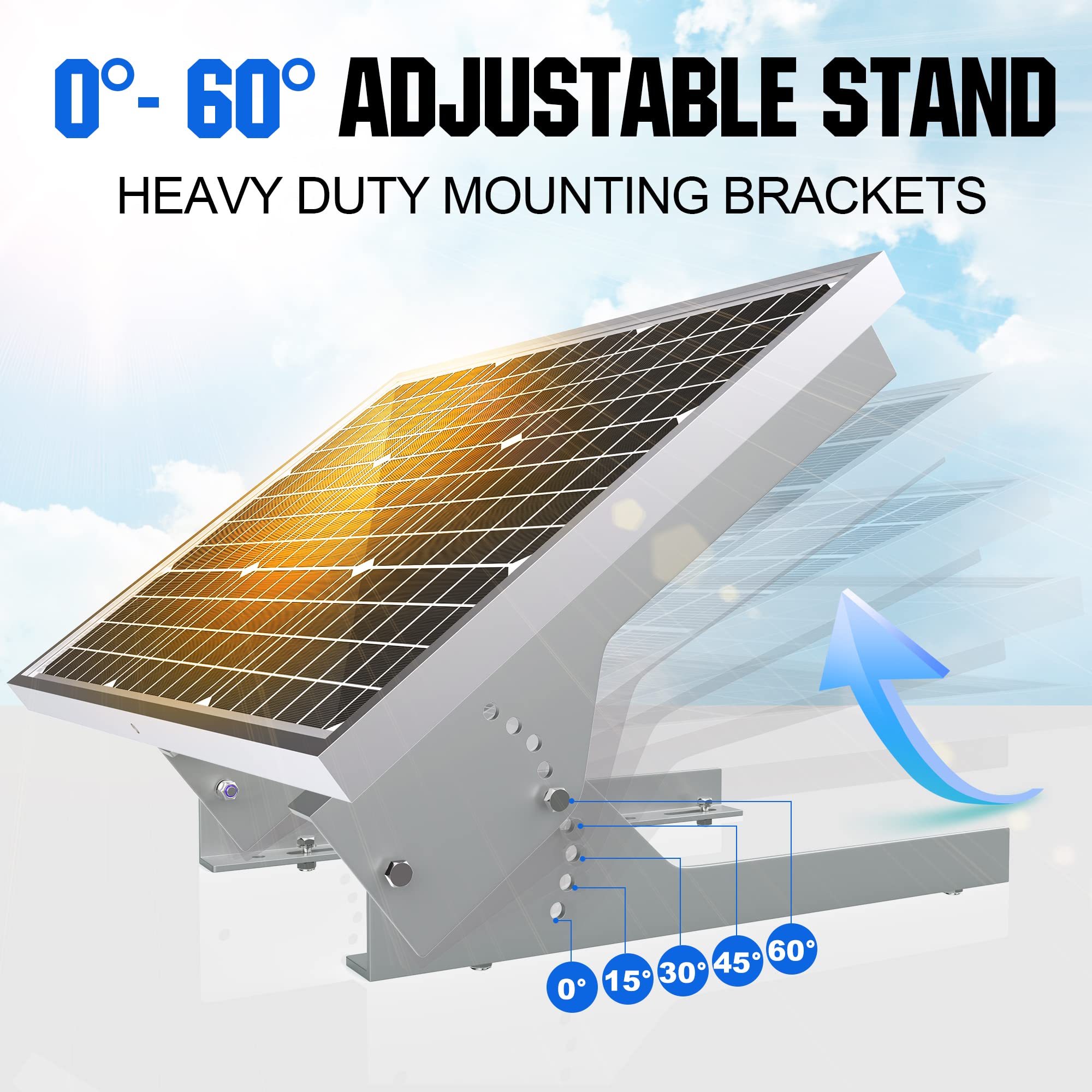 50W 12V Solar Panel Kit with Waterproof Controller & Adjustable Mount - Solar Battery Trickle Charger Maintainer for Car, Motorcycle, Boat, RV, Marine & Camping | Perfect for Off-Grid Power & Outdoor Adventures