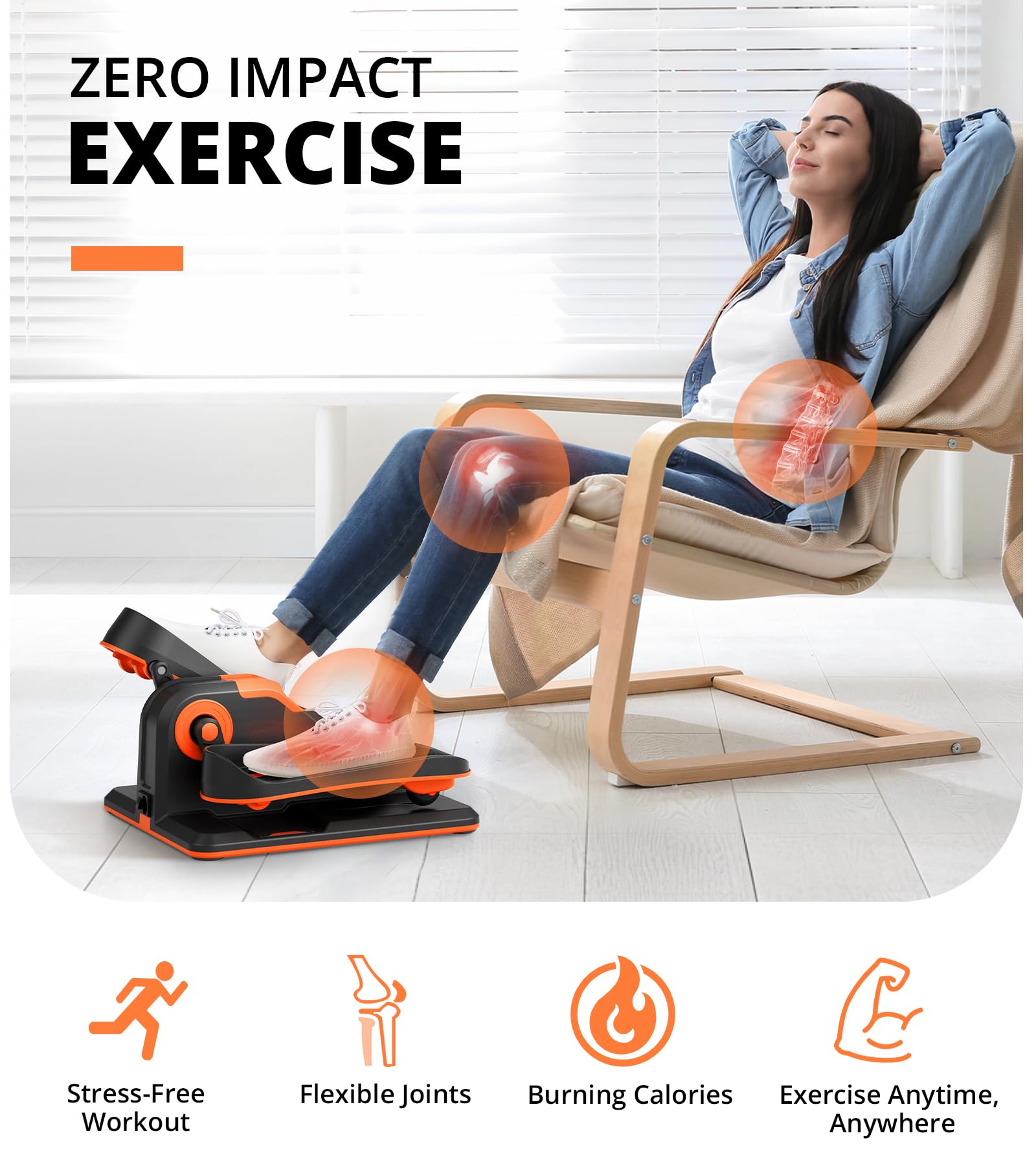 Under Desk Elliptical Machine - Quiet Electric Leg Exerciser for Seniors & Adults, Portable Mini Elliptical with LCD Display & Remote Control - Home Office Workout Equipment for Sitting Fitness, Circulation Boost & Weight Loss