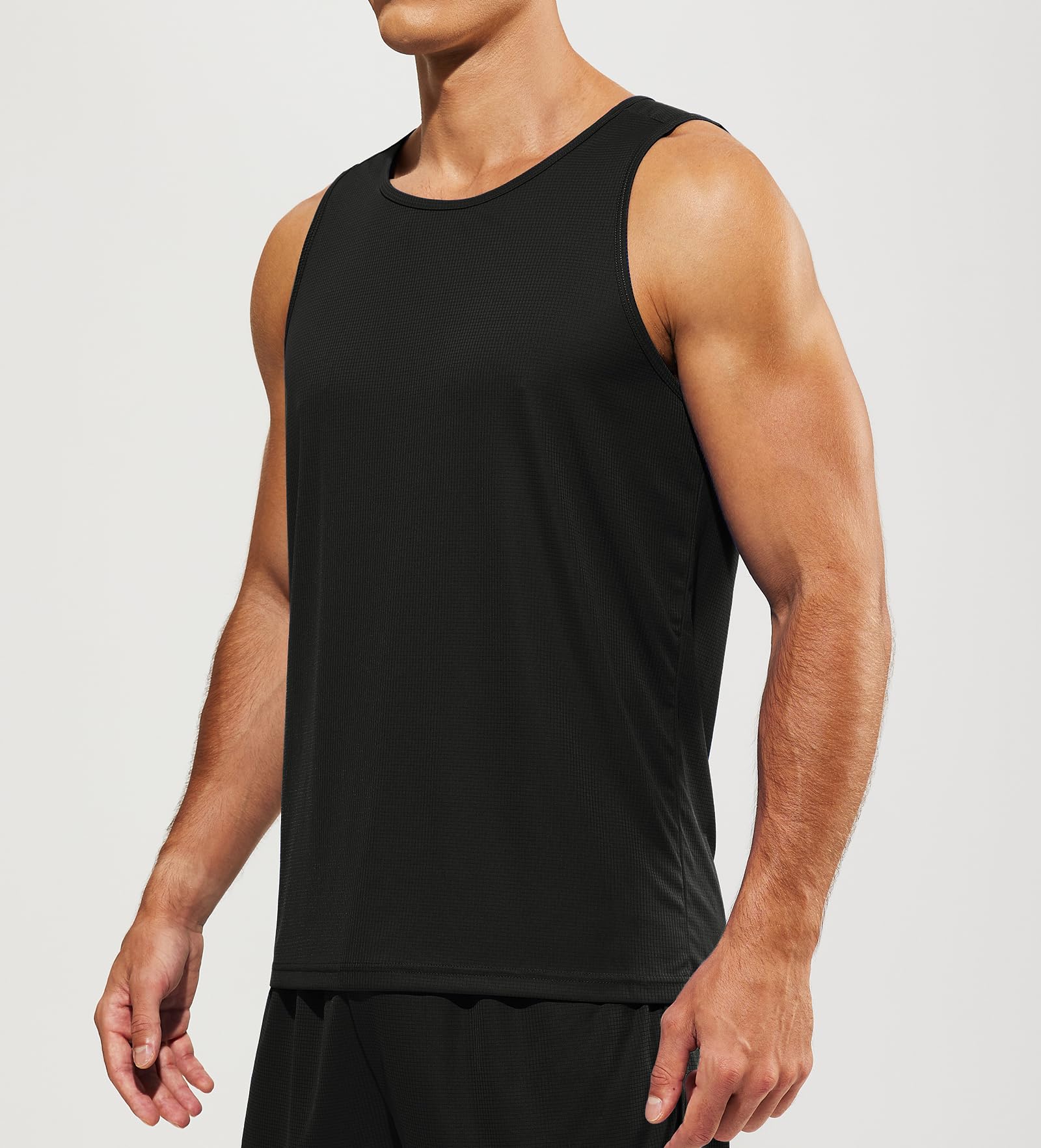 MIER Men's Quick Dry Tank Tops - Breathable Athletic Gym Shirts for Running, Swimming & Workout - Moisture Wicking Sleeveless Muscle Shirts for Beach & Sports Activities