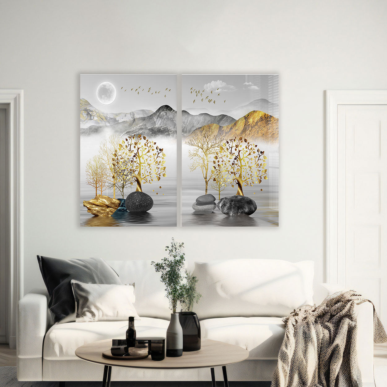 Golden Tree - Premium Artificial Bonsai Tree for Home & Office Decor - Perfect for Zen Gardens, Living Rooms, Desktops & Gift Giving