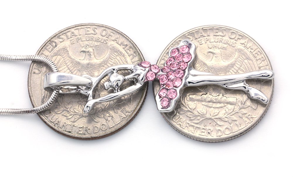 Elegant Light Pink Ballerina Dancer Ballet Pendant Necklace - Perfect Gift for Ballet Lovers, Dancers & Jewelry Enthusiasts | Great for Birthdays, Performances & Special Occasions