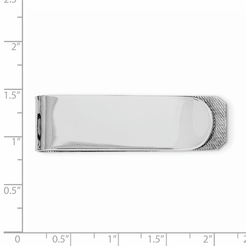 Premium Sterling Silver Rhodium Plated Money Clip for Men - Slim Wallet Alternative & Cash Organizer | Perfect Gift for Graduation, Wedding & Business Professionals