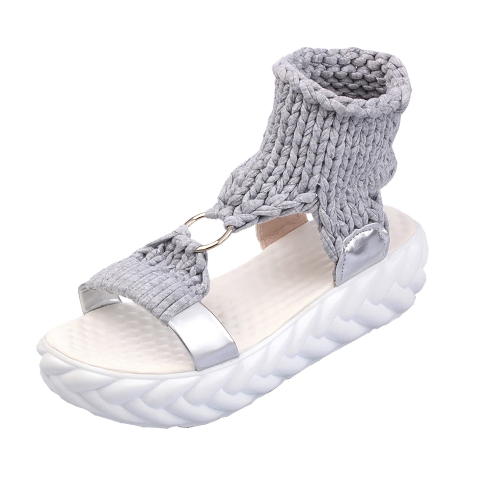 RUIY Women's Thick Platform Sandals - Fashion Casual Gold Sandals for Ladies, Size 8 | Perfect for Summer Outfits, Beach Vacations & Everyday Comfort