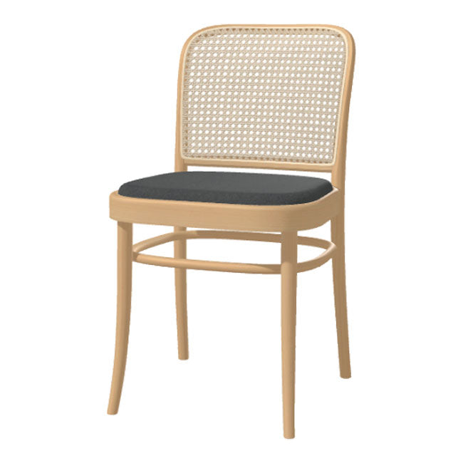 811 Cane Back & Seat Upholstered Chair with Solid Beech Frame - Comfortable Dining Room & Living Room Furniture for Home Decor