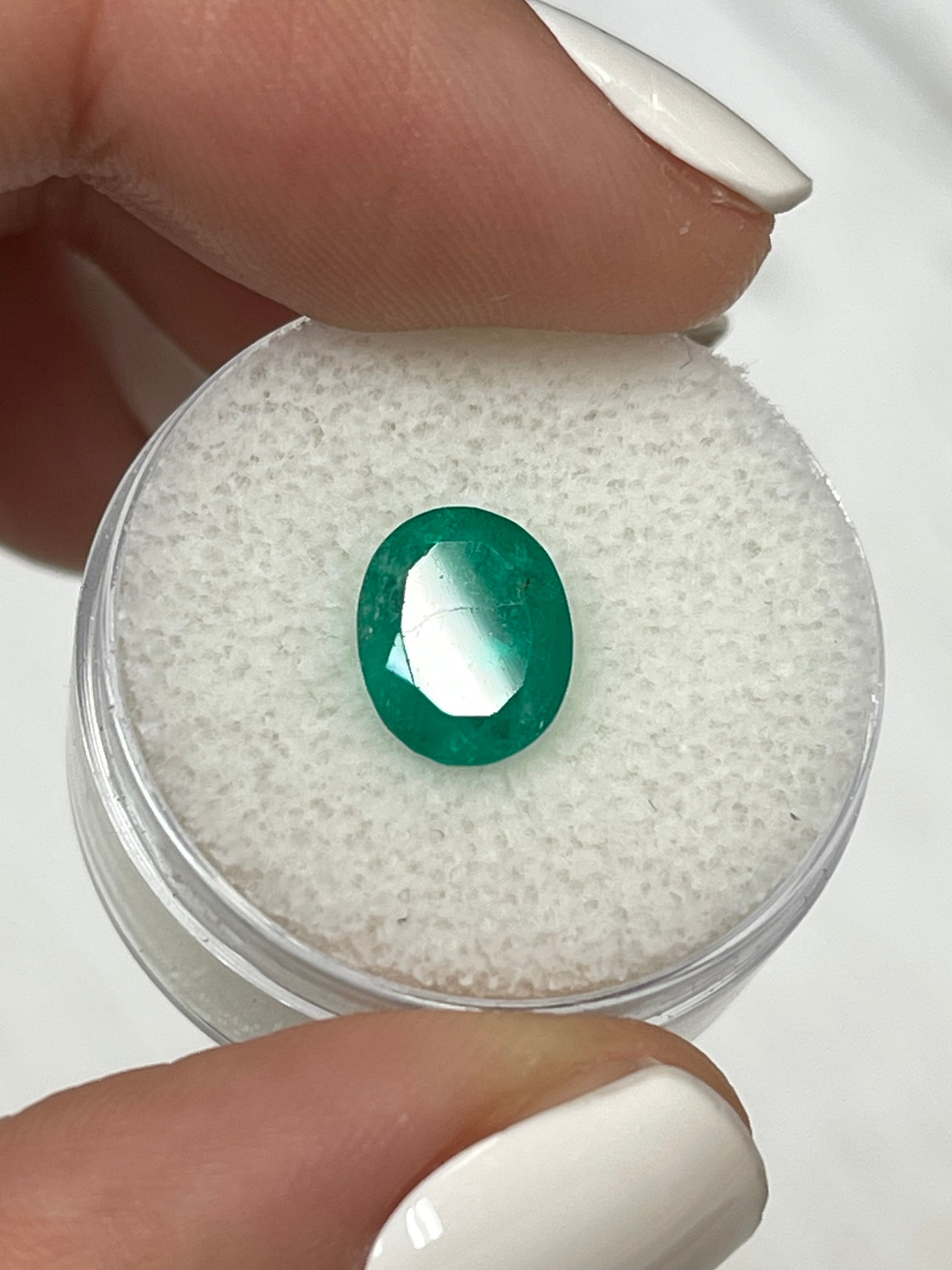 2.03 Carat 9x8mm Dark Green Natural Colombian Loose Emerald Gemstone - Oval Cut for Jewelry Making, Engagement Rings & Fine Collections