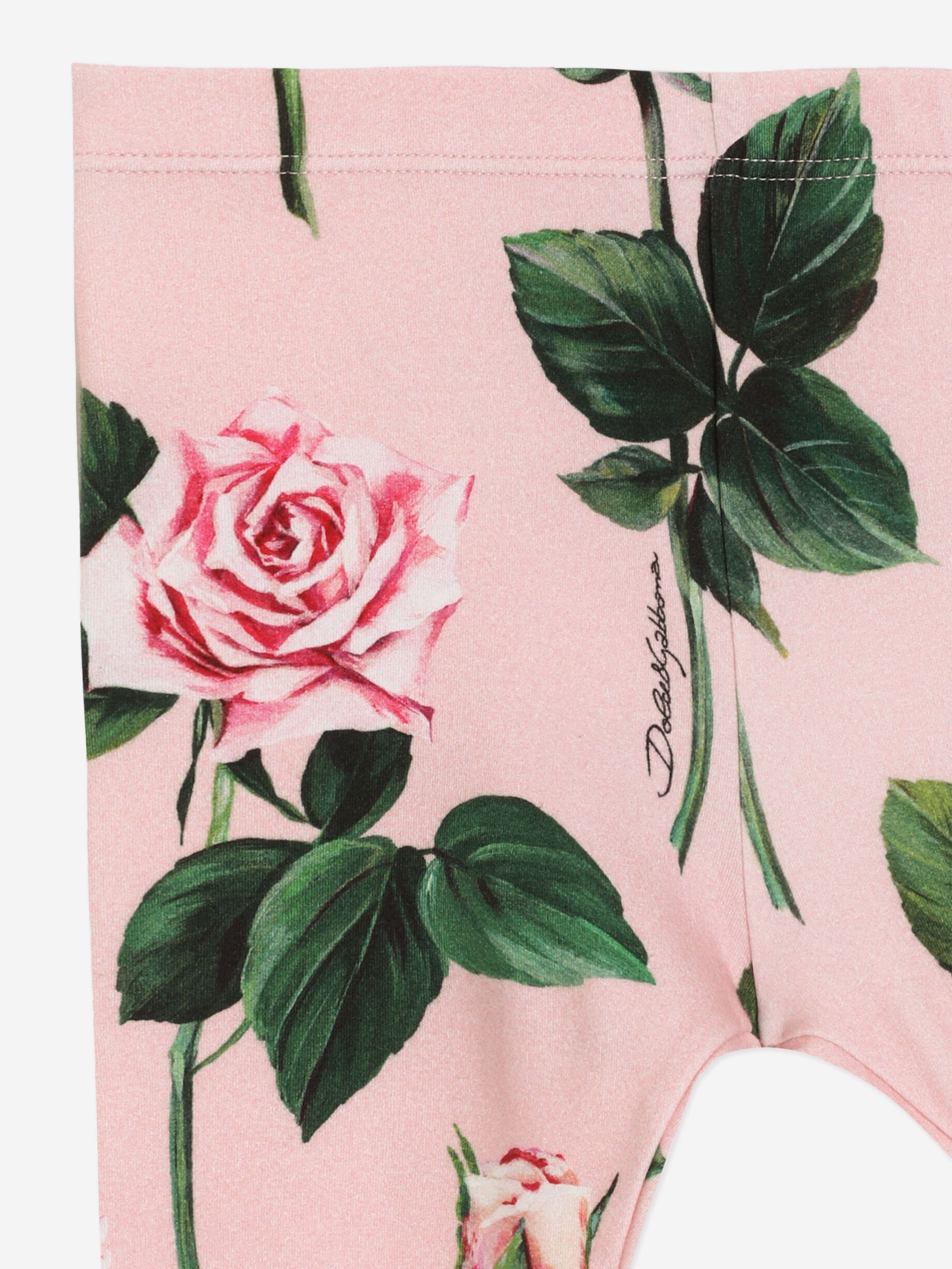 Pink Rose Print Baby Girls Leggings - Soft & Stretchy Toddler Leggings for Playtime, Daycare & Everyday Wear