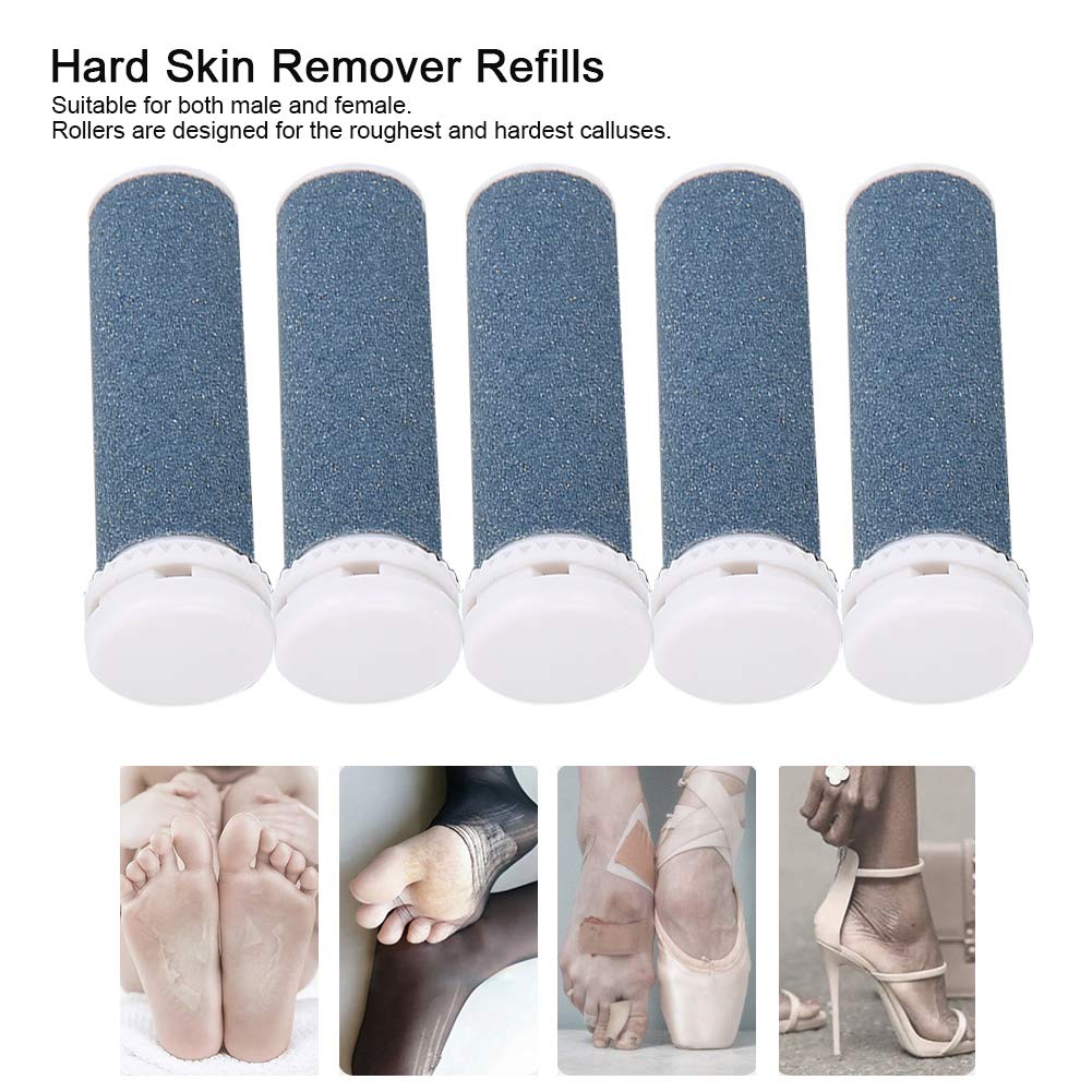 Extra Coarse 5-Pack Replacement Rollers for Electric Callus Remover - Washable Pedicure File Refills for Smooth Feet Care - Perfect for Home Foot Spa & Professional Salon Use