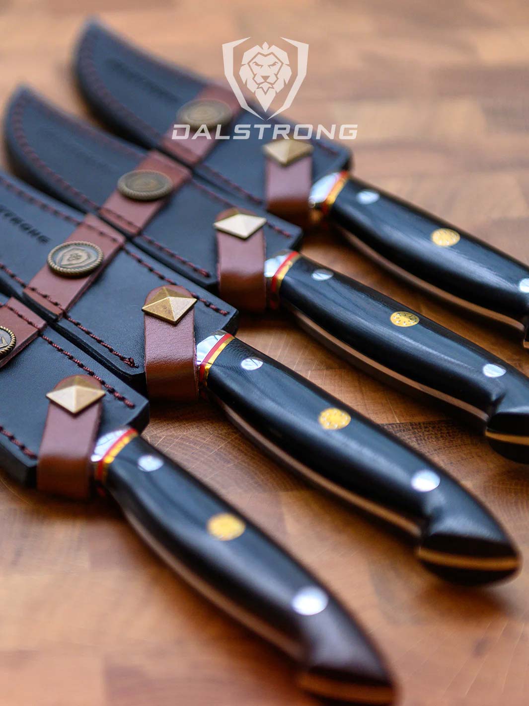 Premium Dalstrong Steak Knife Set - 4 Piece with 5 Blade Centurion Series - High-Quality Stainless Steel Knives for Perfect Steak Cutting - Ideal for Home Kitchens, BBQ Parties & Fine Dining