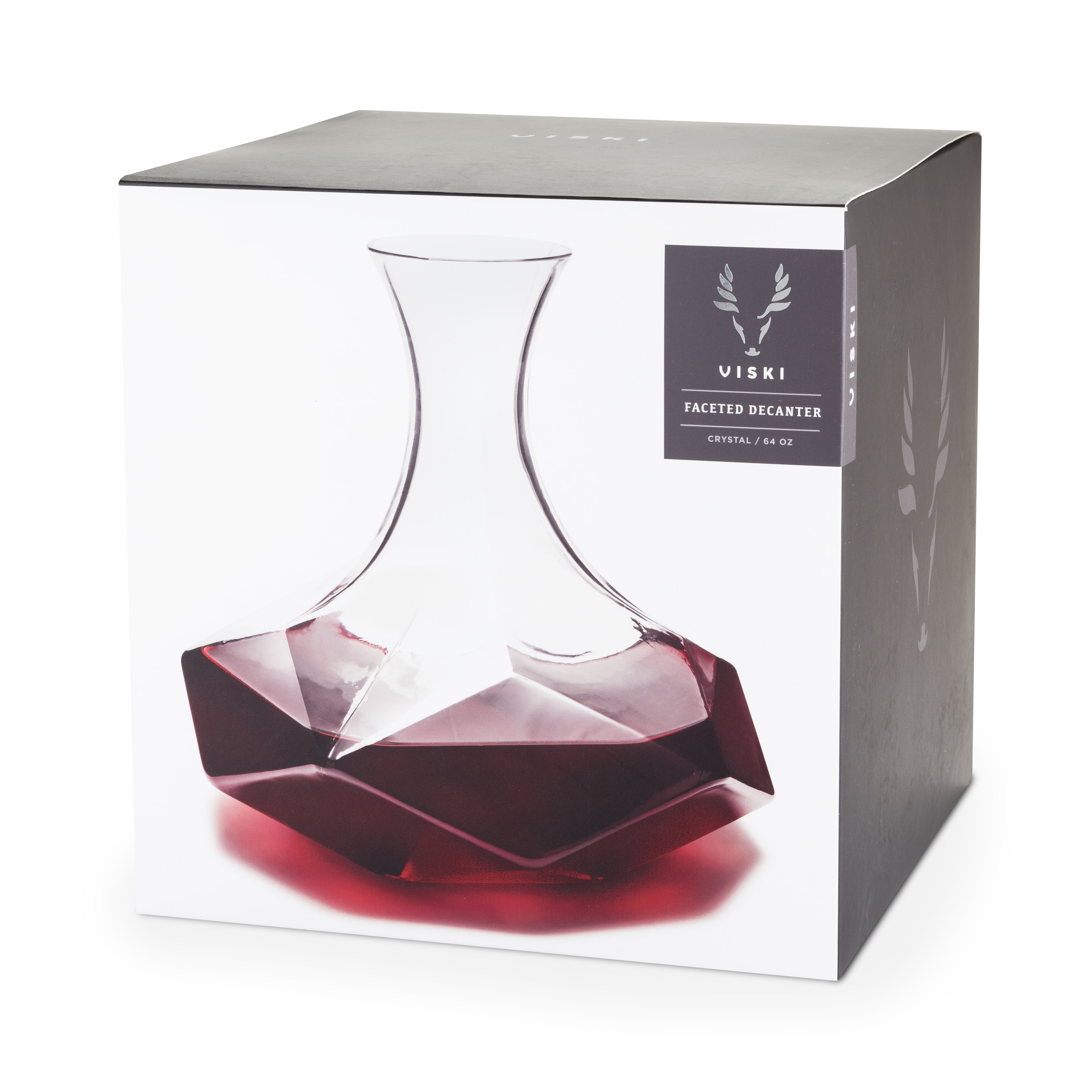Elegant Seneca Faceted Crystal Wine Decanter - Premium Lead-Free Glass Carafe for Red Wine Aeration & Decanting - Perfect for Dinner Parties, Wine Tasting & Home Bar Decor
