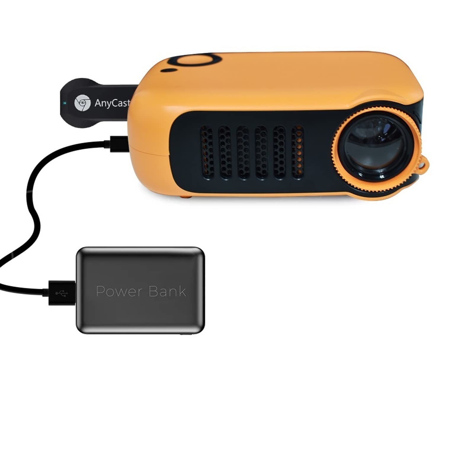 SVIO Mini Projector - Portable LED Video Beamer with Phone Sync, Airplay & Miracast Support | Compatible with TV Stick, Roku, Anycast | Home Theater, Outdoor Movie Nights, Business Presentations (White, UK Plug)
