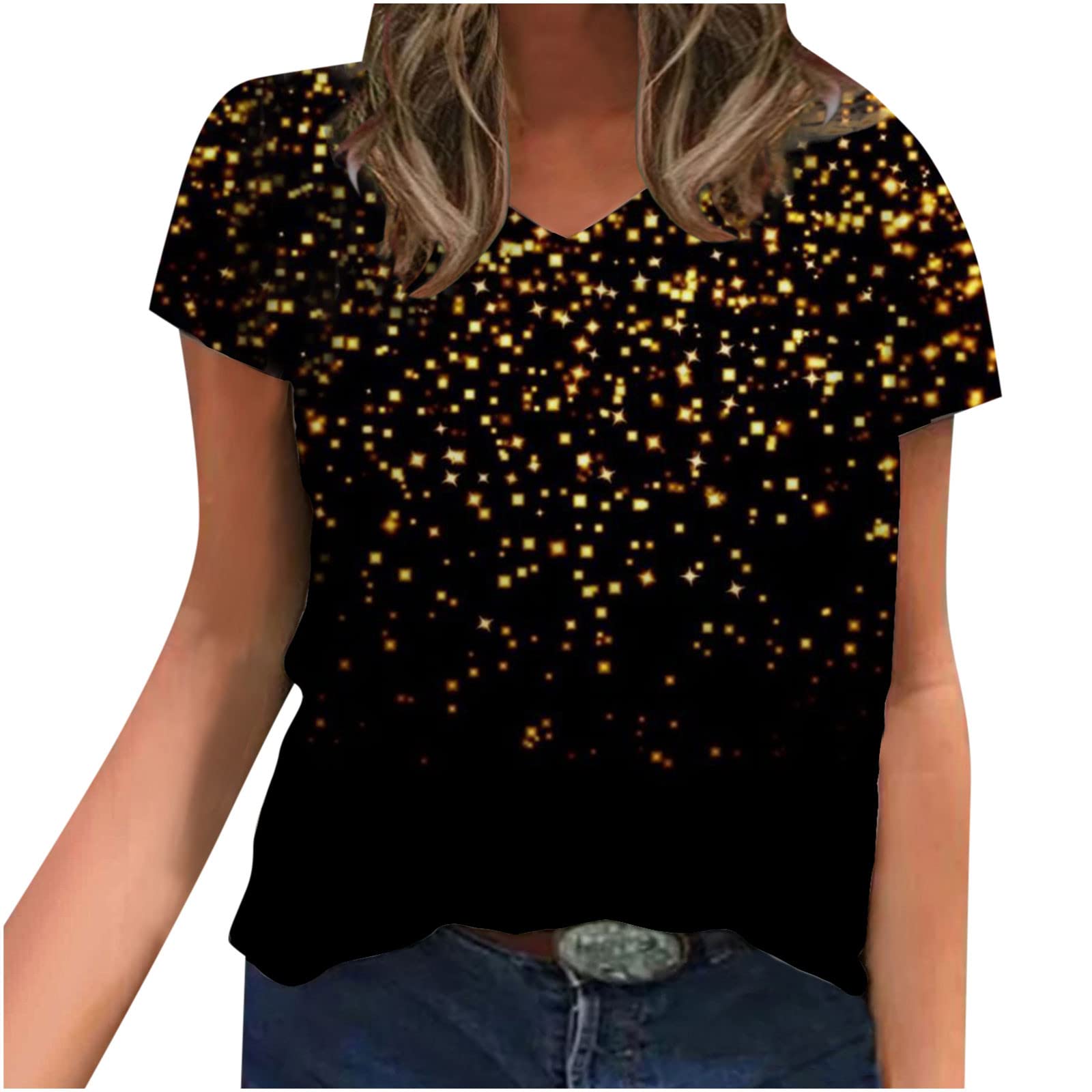 Women's Casual Short Sleeve Crewneck Blouse - Floral Print Cotton T-Shirt for Summer | Loose Fit Comfortable Tee for Everyday Wear, Outings & Vacation