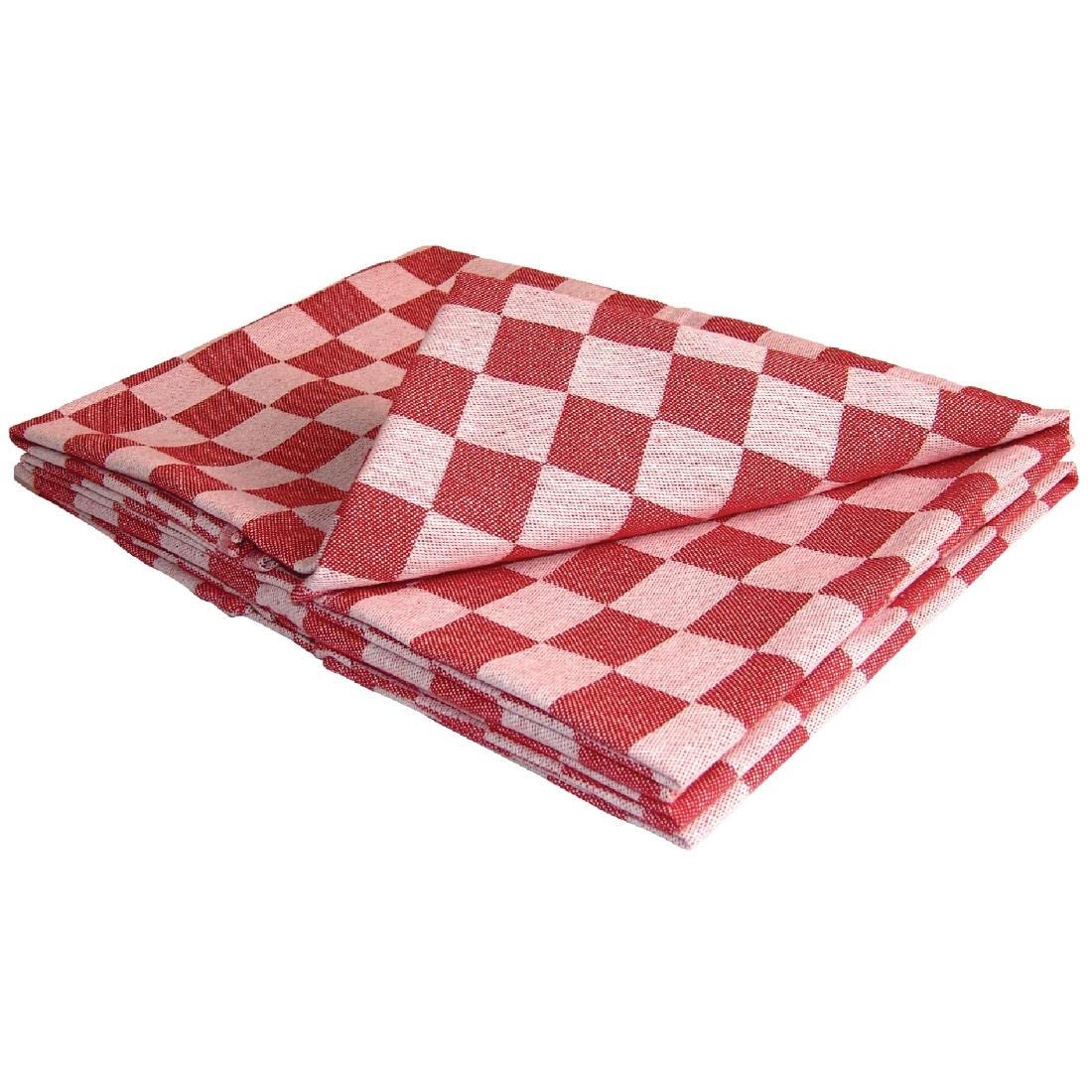 Premium Red Pattern Chef Tea Towel - Absorbent Kitchen Towel for Cooking, Baking & Dish Drying - Ideal for Home & Restaurant Use