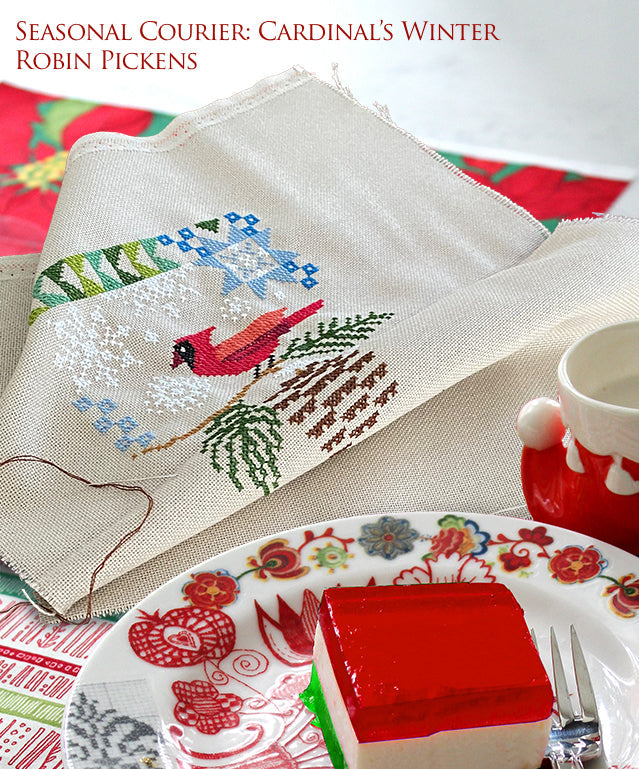 Cardinal's Winter Cross Stitch Pattern - Seasonal Embroidery Kit for Christmas & Holiday Decorations - Perfect for Home Decor, DIY Gifts & Craft Projects