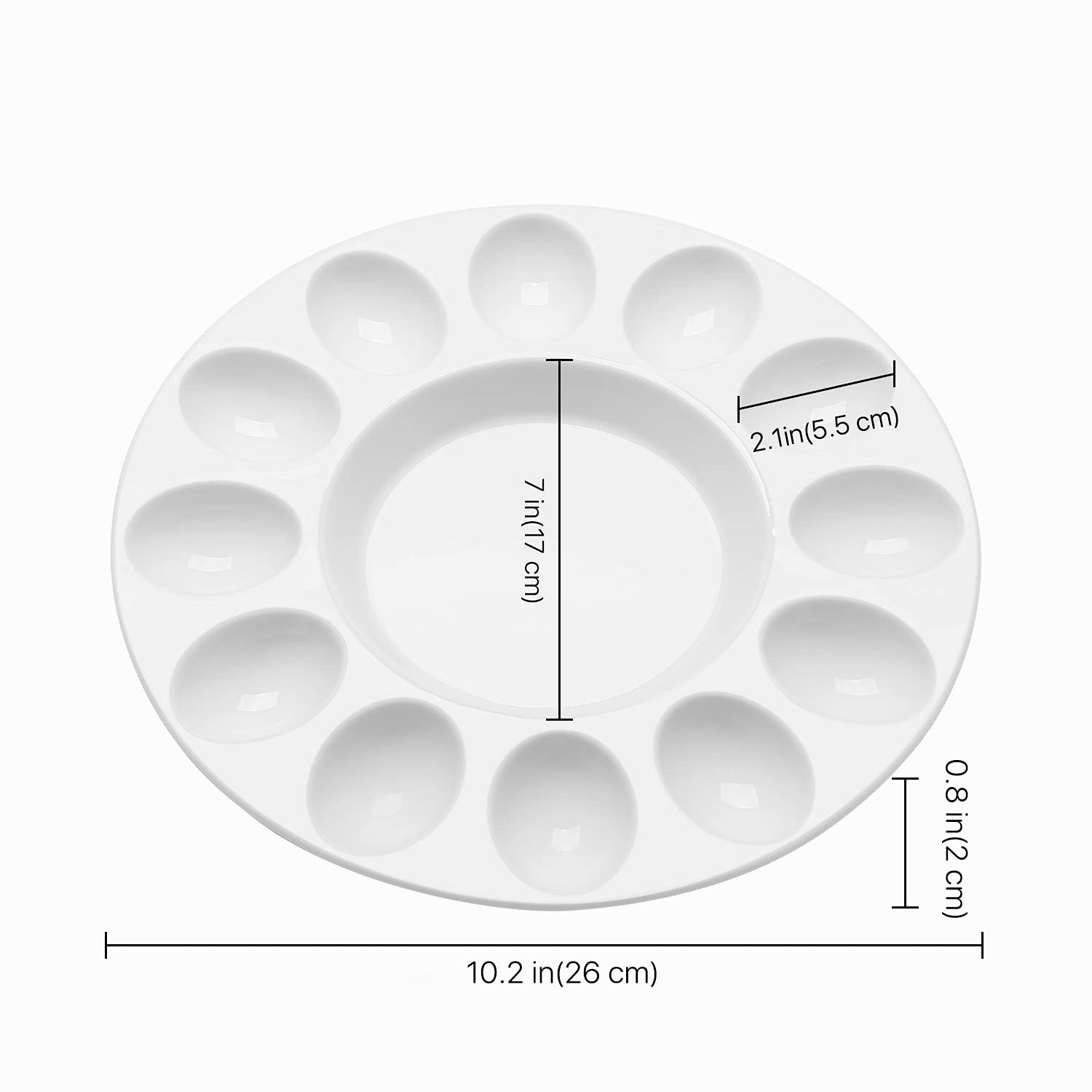 Flexzion Ceramic Deviled Egg Tray - 12 Cup White Porcelain Serving Platter (2 Pack) for Hard Boiled Eggs, Easter & Party Appetizers - Perfect for Holiday Gatherings, Catering Events & Kitchen Decor
