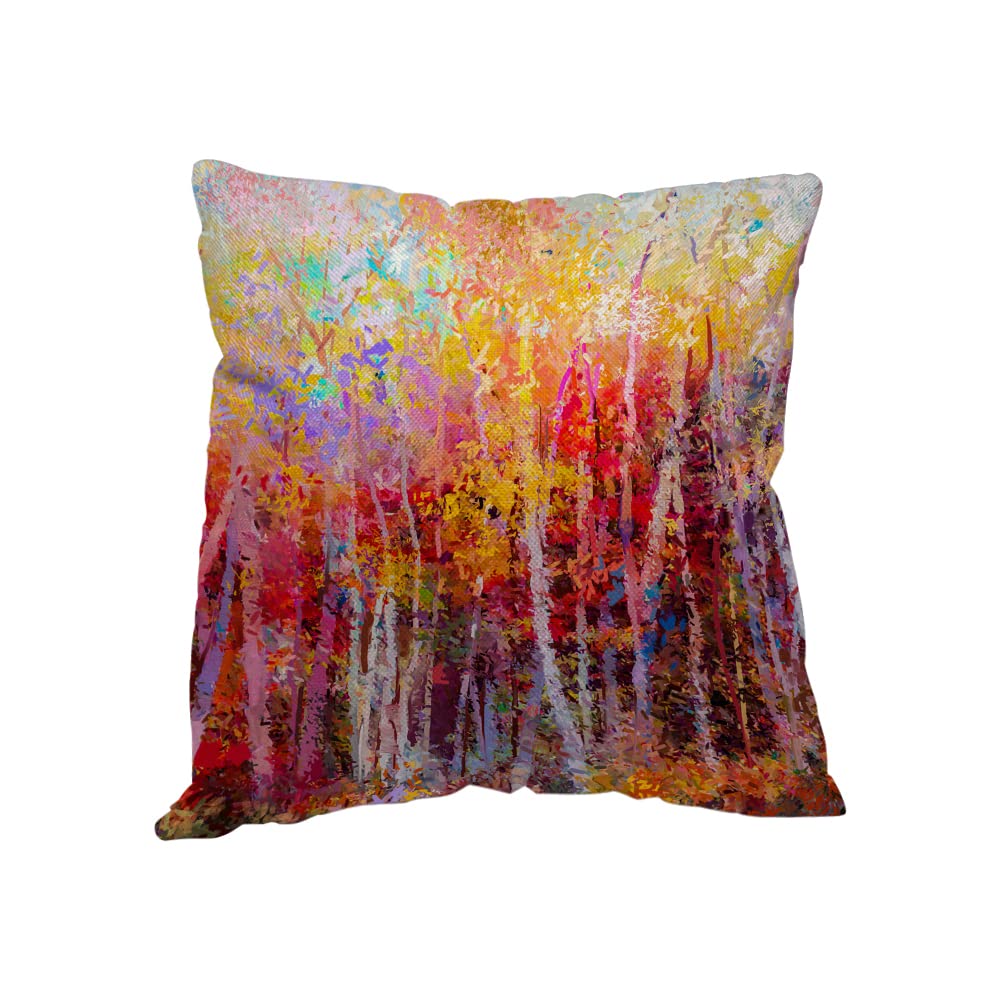 Yakuna Autumn Trees Throw Pillow Covers - Semi Abstract Fall Season Nature Aspen Tree Design with Yellow & Red Leaves - 20x20 Inch Square Cushion Covers for Sofa, Couch, Bed & Chair - Perfect for Fall Home Decor, Cozy Living Room & Seasonal Accents
