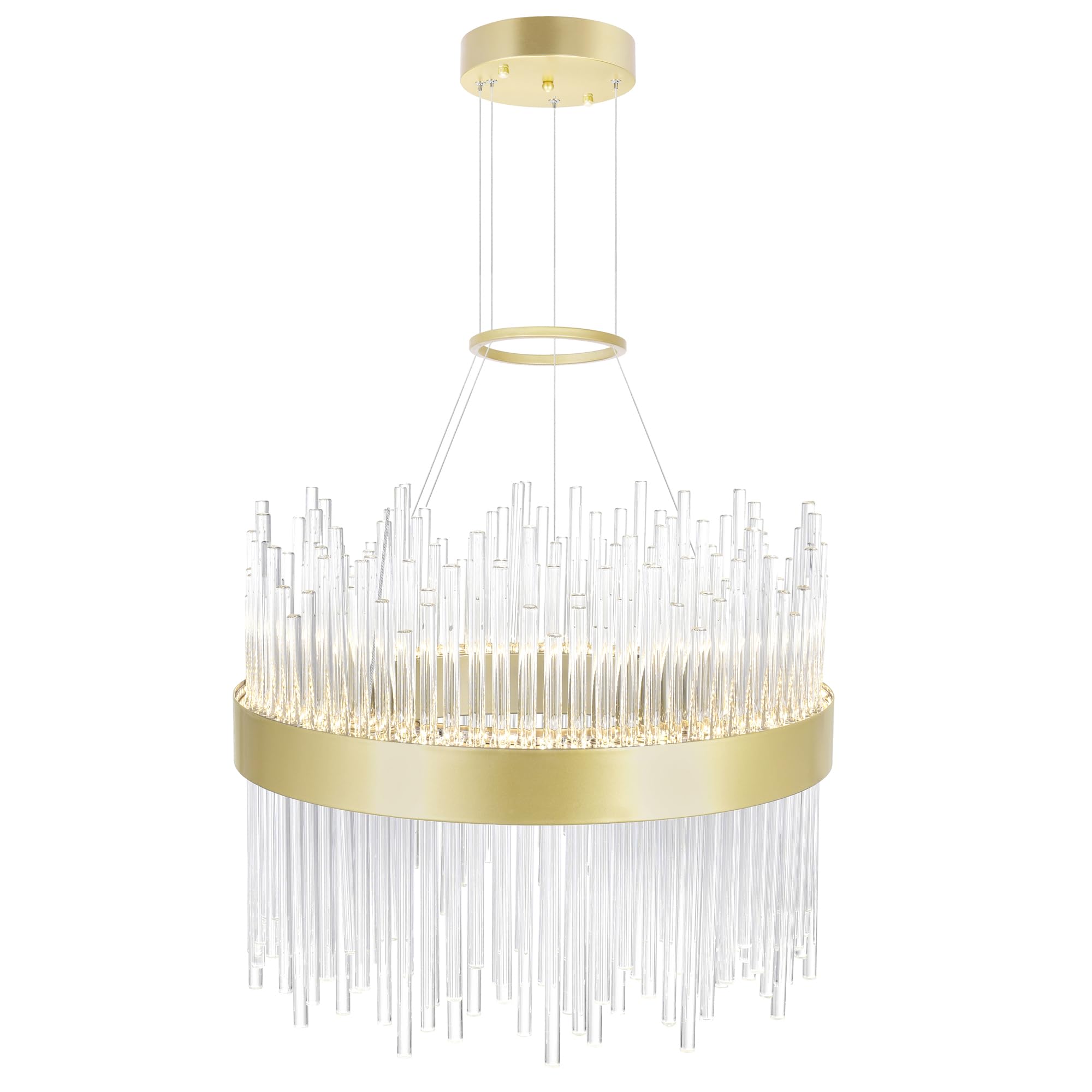 CWI Lighting Genevieve Transitional Metal LED Chandelier in Medallion Gold - Modern Ceiling Light Fixture for Dining Room, Living Room & Bedroom Decor
