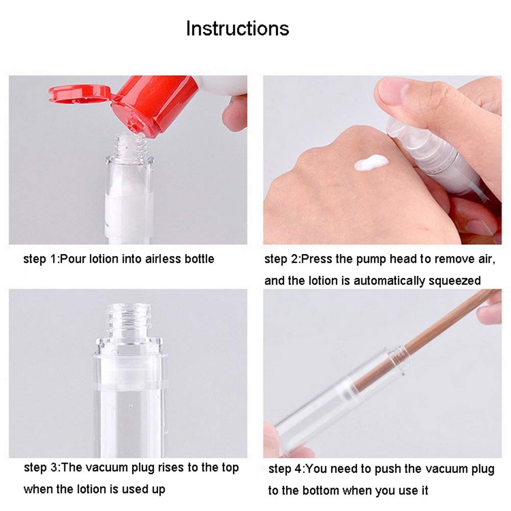 Wresty 12 Pack 15ml Airless Pump Bottles - Vacuum Lotion Containers for Travel, DIY Cosmetic Cream, Makeup Foundation & Toiletries | Leak-Proof Portable Liquid Storage for Skincare, Haircare & Essential Oils