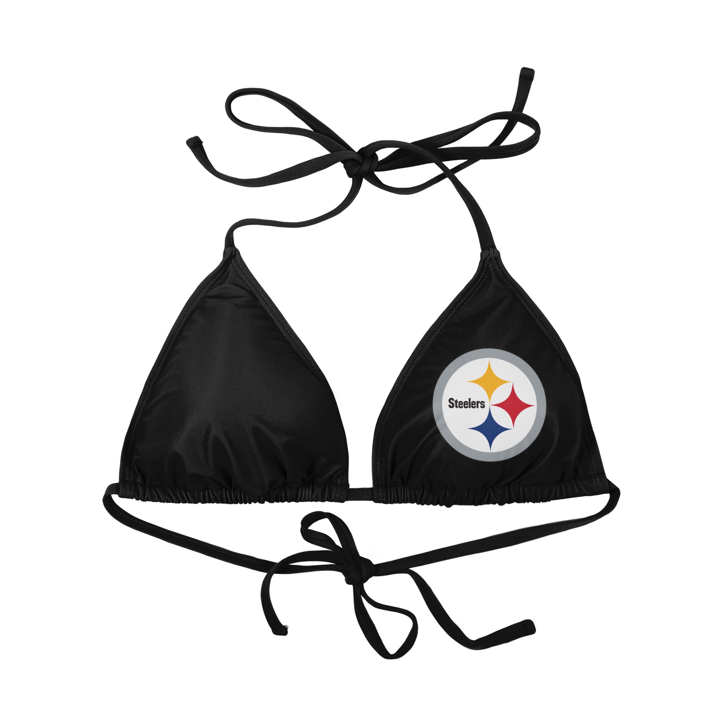 Pittsburgh Steelers NFL Women's Solid Logo Bikini Top - Official Team Swimwear for Beach, Pool & Game Day Support