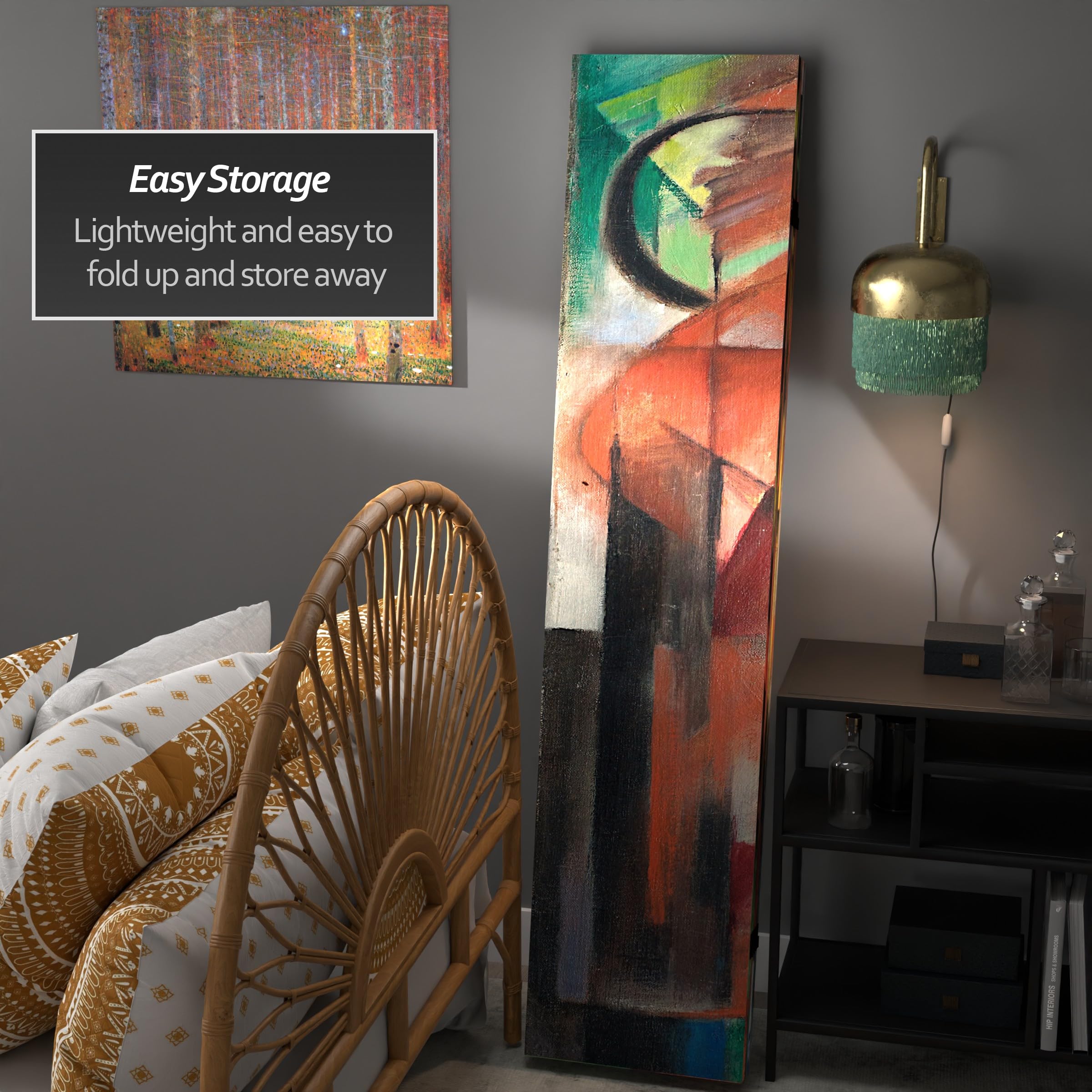 6 ft Tall Double Sided Marc Chagall Canvas Room Divider - Handmade Art Panel for Living Room, Bedroom & Office Separation