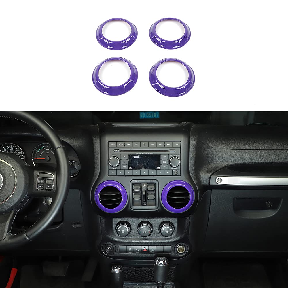 Jeep Wrangler JK 2011-2017 AC Vent Ring Cover - Purple ABS Interior Accessories & Decorative Trim | Upgrade Your Car's Style for Off-Road Adventures & Daily Commutes