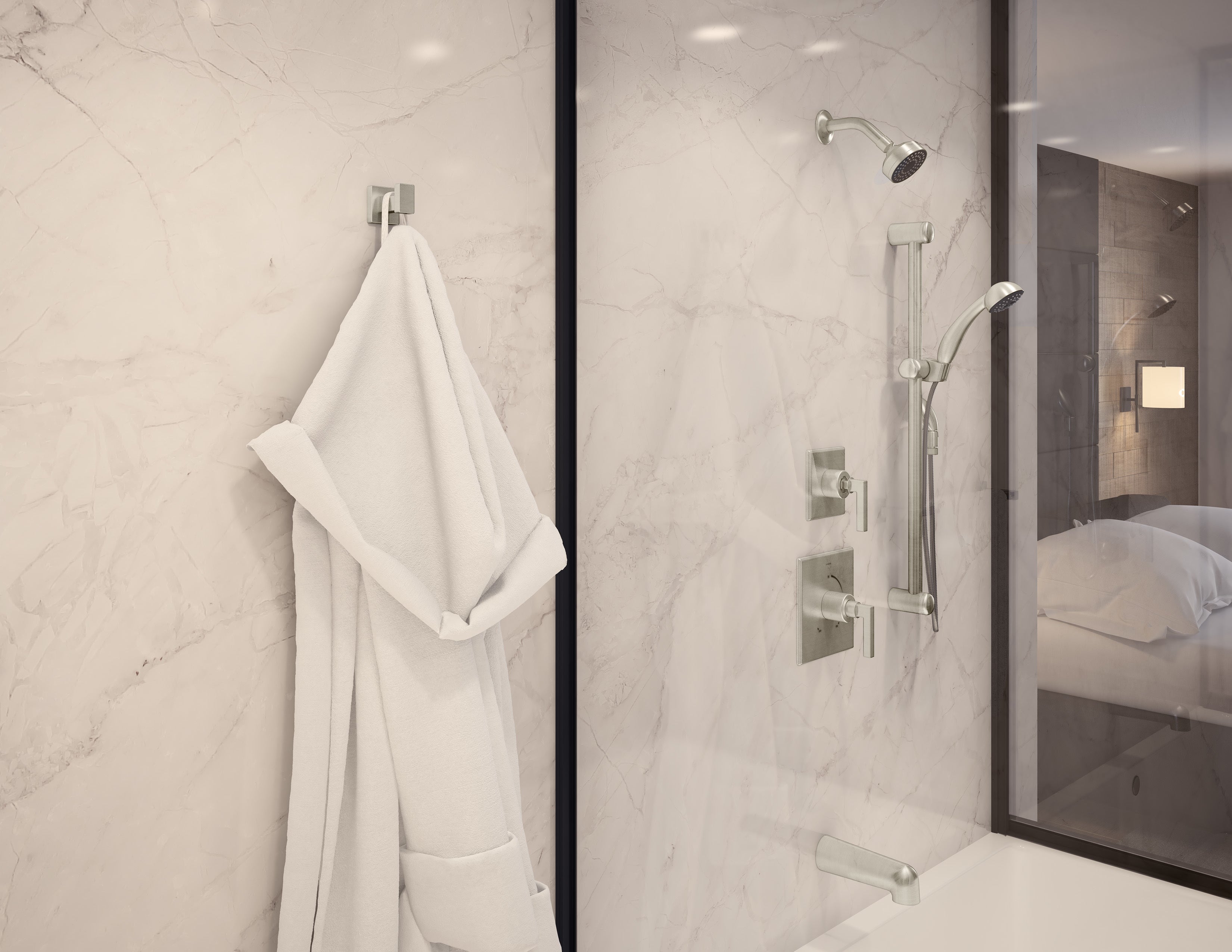 Symmons H321-V-STN 1-Function Hand Shower with Adjustable Slide Bar in Satin Nickel Finish - Perfect for Bathroom Renovation & Spa-Like Shower Experience