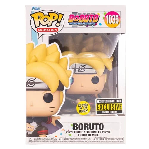 Boruto Uzumaki Glow in the Dark Pop! Vinyl Figure #1035 - Entertainment Earth Exclusive | Anime Collectible for Home & Office Decor
