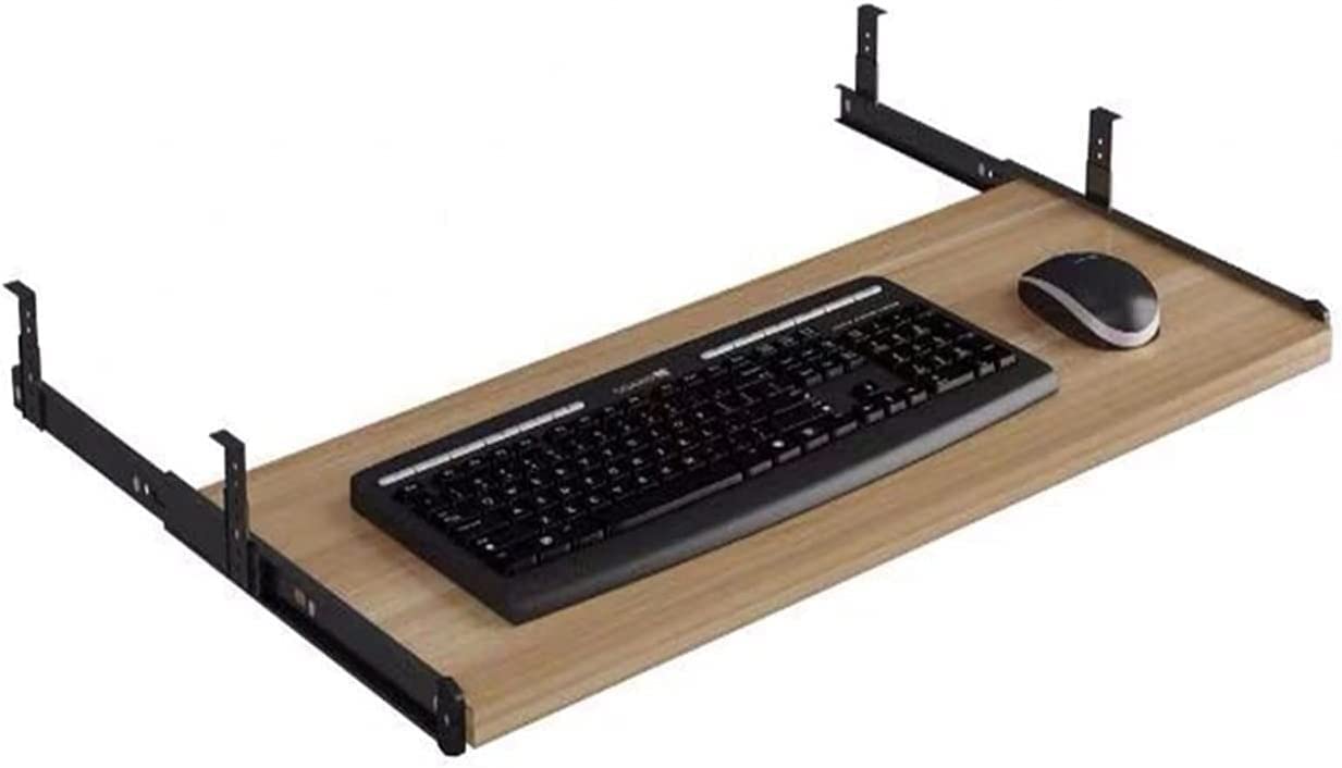 Ergonomic Under Desk Keyboard Tray - Slide-Out Wooden Keyboard Drawer for Home Office - Adjustable Height (26x10 Inch) - Perfect for Space Saving & Comfortable Typing