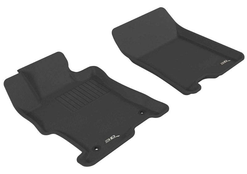 3D MAXpider Custom Fit All-Weather Floor Mats for 2008-2012 Honda Accord (1st Row) - Premium Kagu Series Black Car Mats | Perfect for Daily Commute, Road Trips & Winter Protection