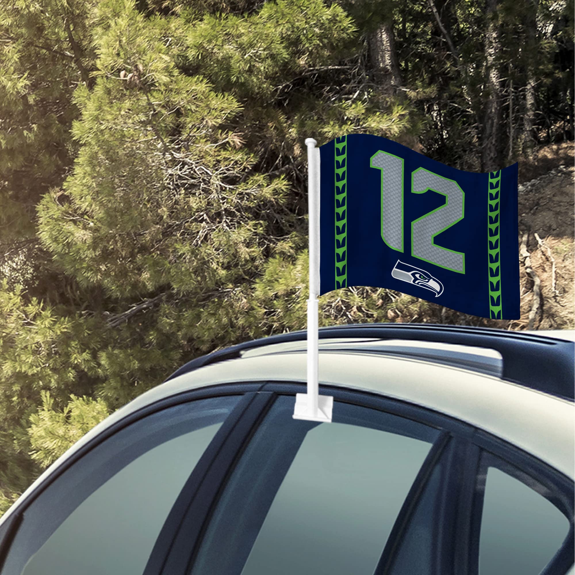 NFL Car Flag - Double Sided Team Logo Car Accessory for Game Day Tailgating & Road Trips - Officially Licensed Rico Industries