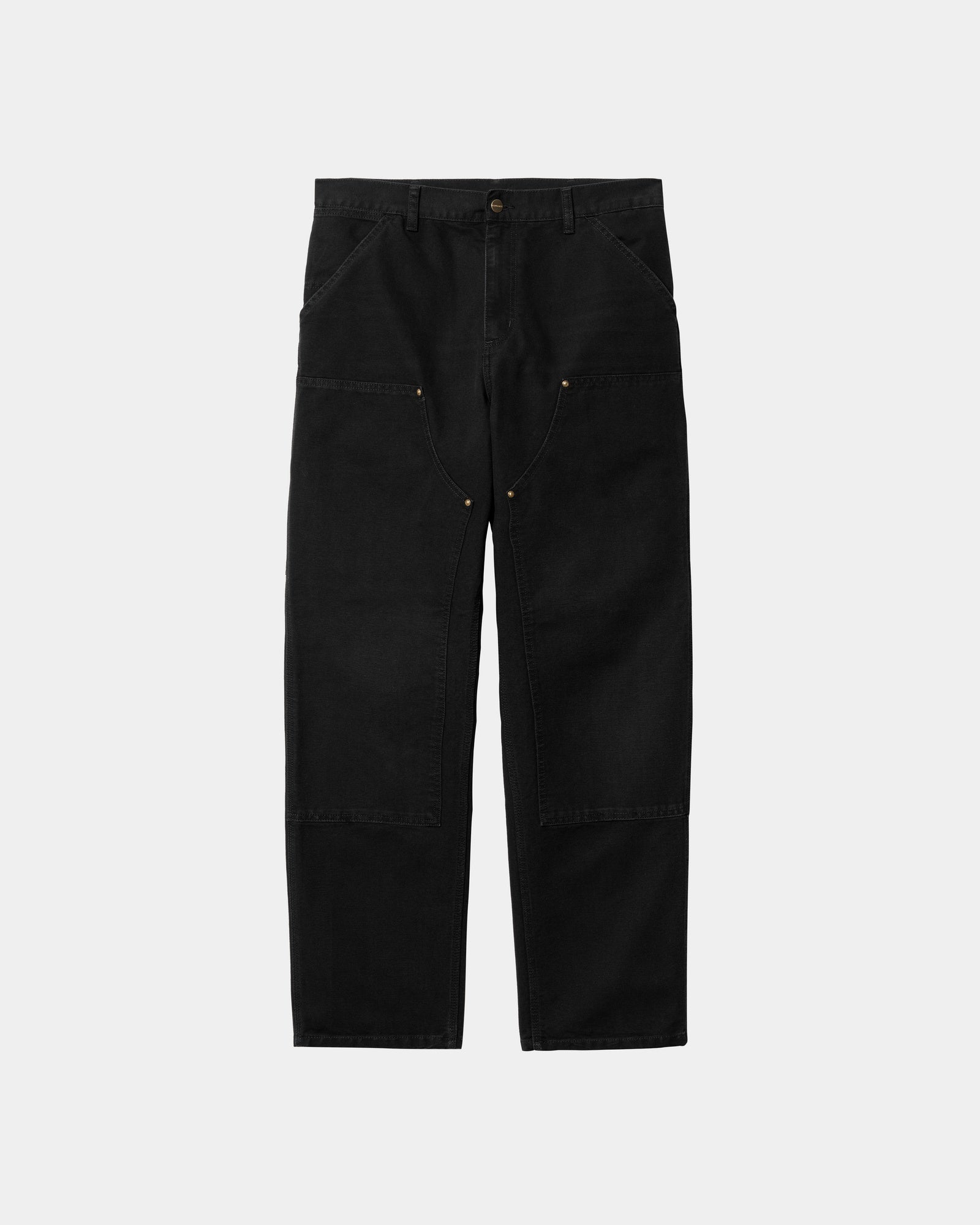 Double Knee Work Pants - Black Distressed Canvas | Durable Men's Workwear for Construction, Carpentry & Outdoor Labor