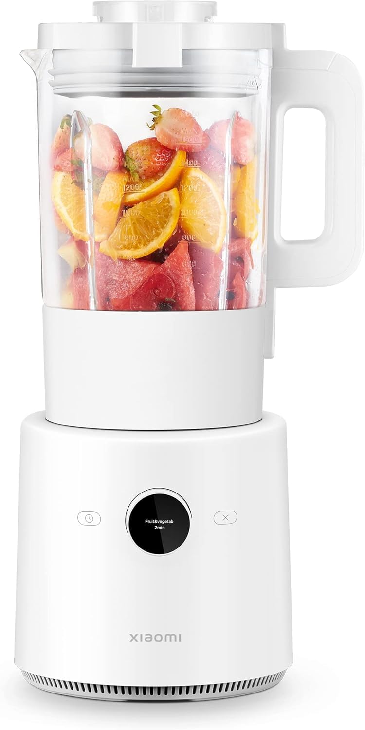Xiaomi Smart Blender with 8 Multi-Angle Blades, OLED Display Handle, 9 Variable Speeds for Hot & Cold Drinks, 4-Hour Thermal Insulation - White (Italian Version) - Perfect for Smoothies, Juices & Meal Prep at Home
