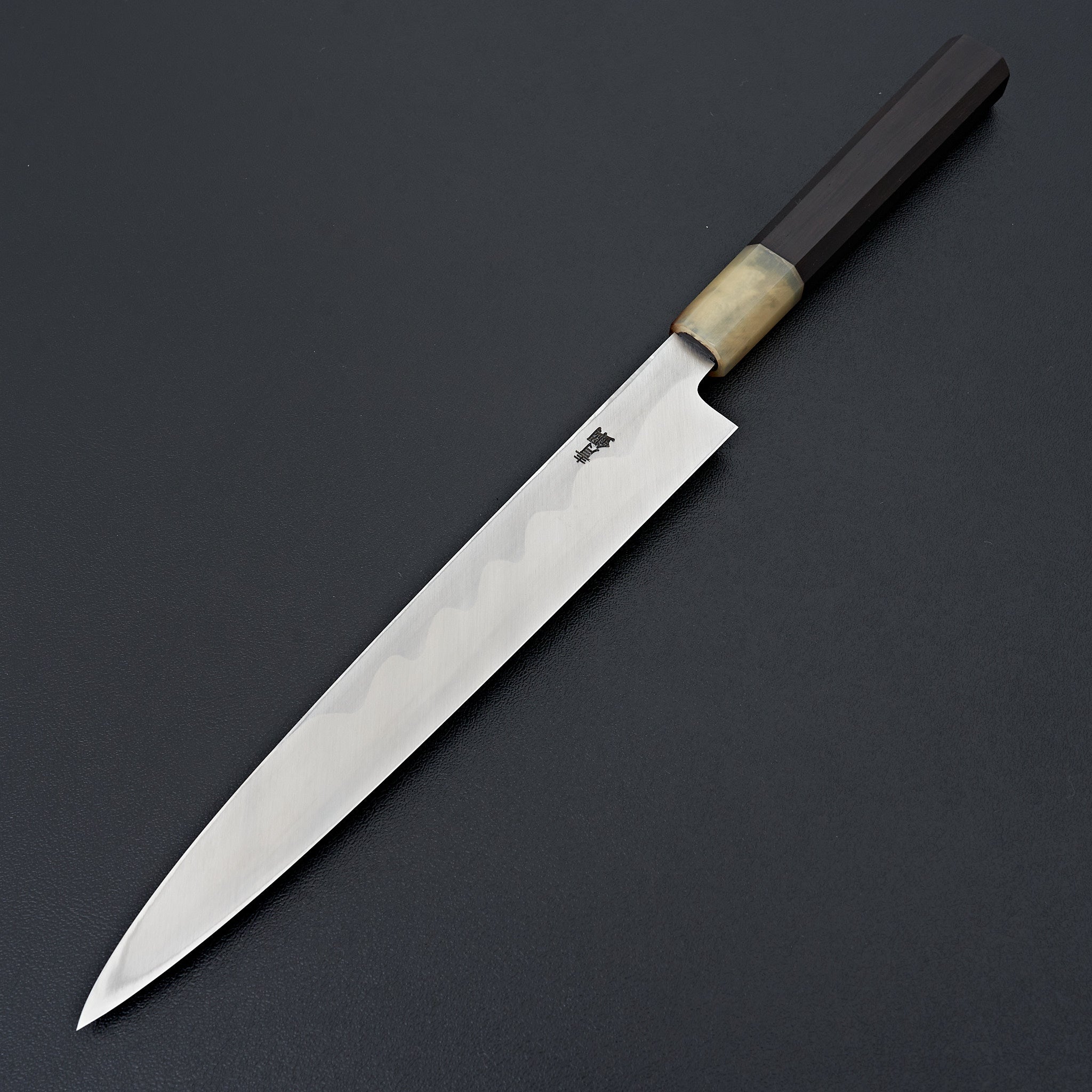 Hitohira Kikuchiyo Manzo Blue #2 Yanagiba 210mm Japanese Sushi Knife with Ebony Handle & Saya - Professional Sashimi & Sushi Preparation Tool for Chefs & Home Cooks