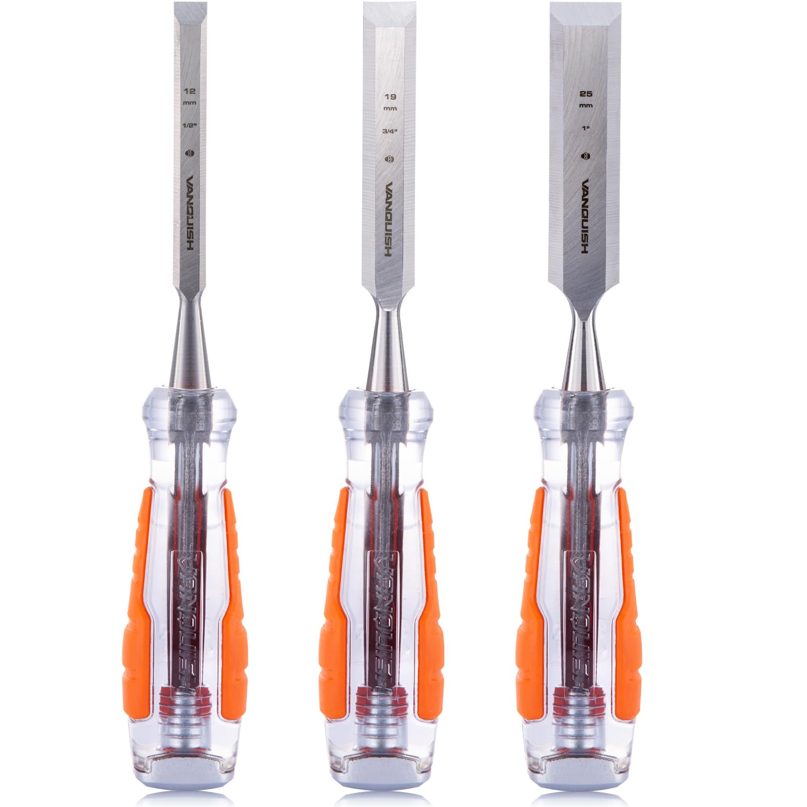 Premium 3-Piece Wood Chisel Set - Forged Blades for Wood Carving & DIY Projects