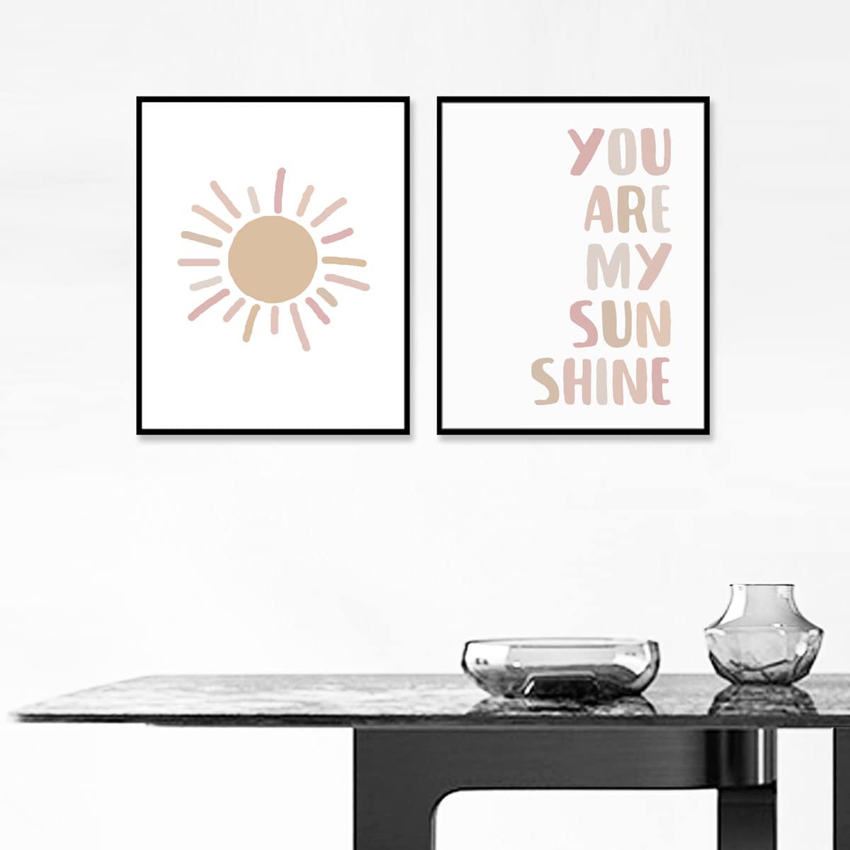 You Are My Sunshine - Set of 2 Unframed 11x14 Inch Nursery Wall Art Prints | Kids Room Decor, Baby Nursery Decor, Sunshine Themed Bedroom Wall Art | Perfect for Baby Showers, Children's Bedrooms & Playrooms