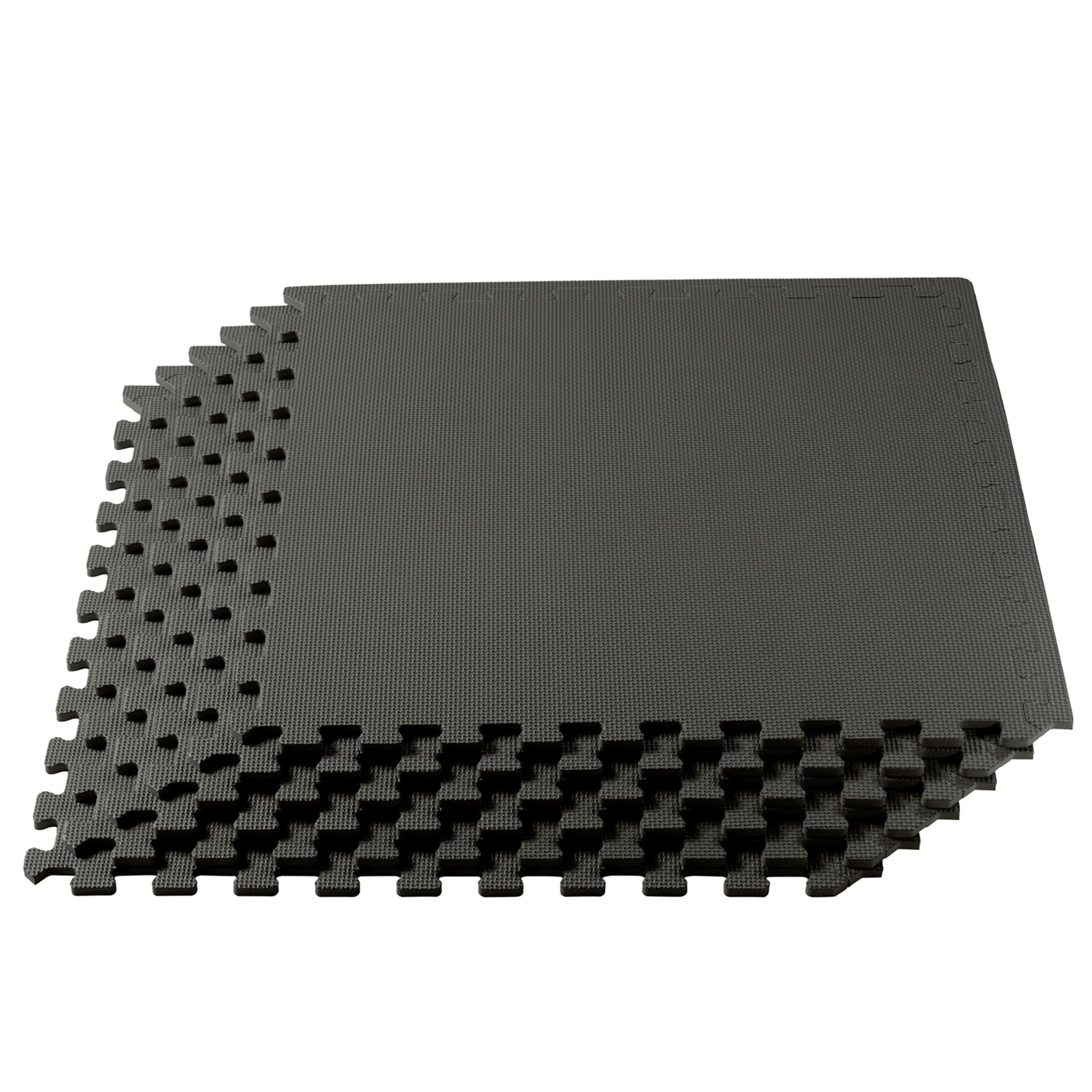 3/8 Inch Thick High-Density Exercise Floor Mat - Non-Slip Gym Mats for Home Workouts, Yoga & Fitness - Perfect for Home Gym, Garage Workouts & Kids Play Area