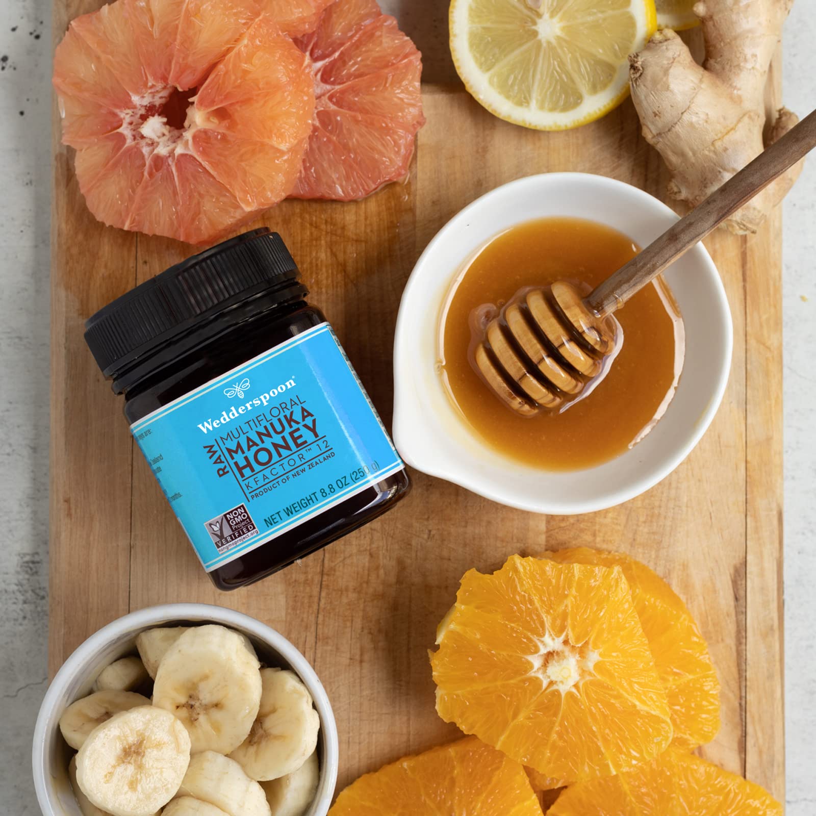Wedderspoon Raw Manuka Honey KFactor 12, 8.8 Oz - Pure NZ Superfood for Wellness & Tea