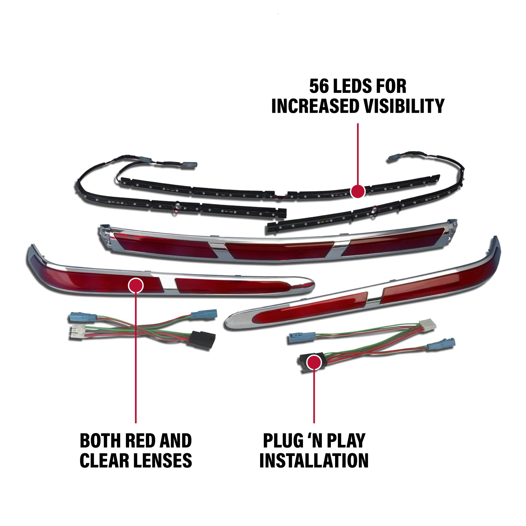 Chrome Trunk Molding LED Light Set 52-701A for Car Customization