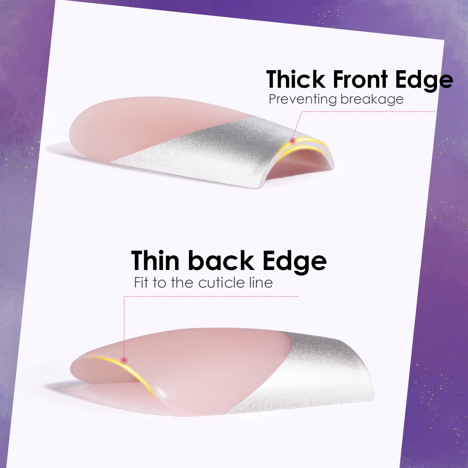 Canvalite Chrome French Tip Press on Nails - 150Pcs Long Square Fake Nails with Silver Designs, Quick & Easy DIY Gel Nail Tips for Women | Perfect for Parties, Weddings, and Special Occasions