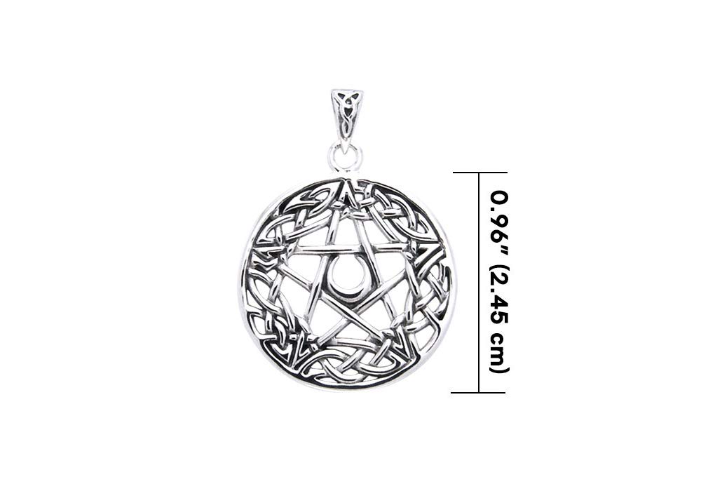 Celtic Pentacle Star Protection Sterling Silver Pendant Necklace 18