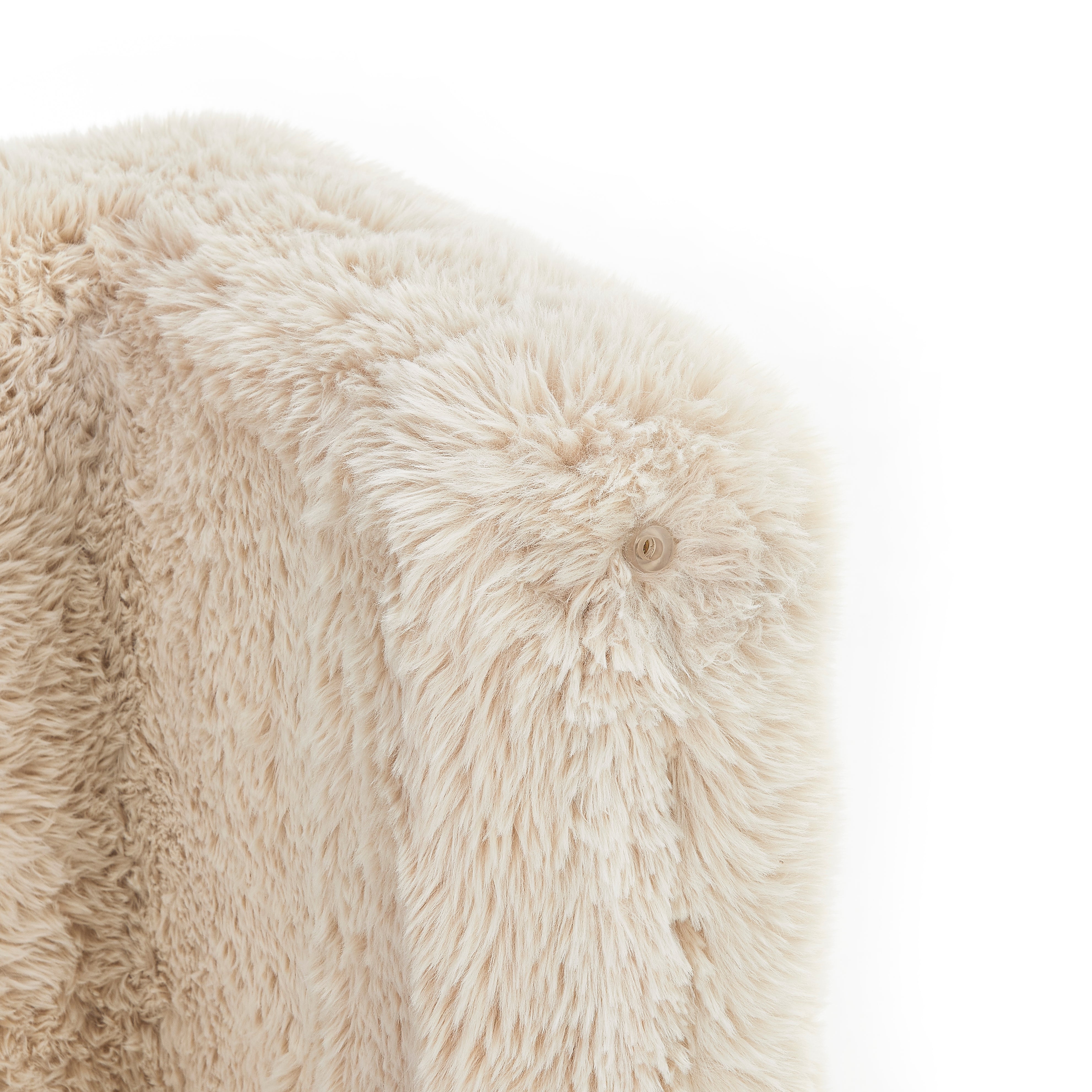 Roundhill Furniture Zorya Contemporary Faux Fur U-Shaped Ottoman Set of 2 - Modern Living Room Accent, Bedroom Footrest, Cozy Home Decor for Stylish Comfort