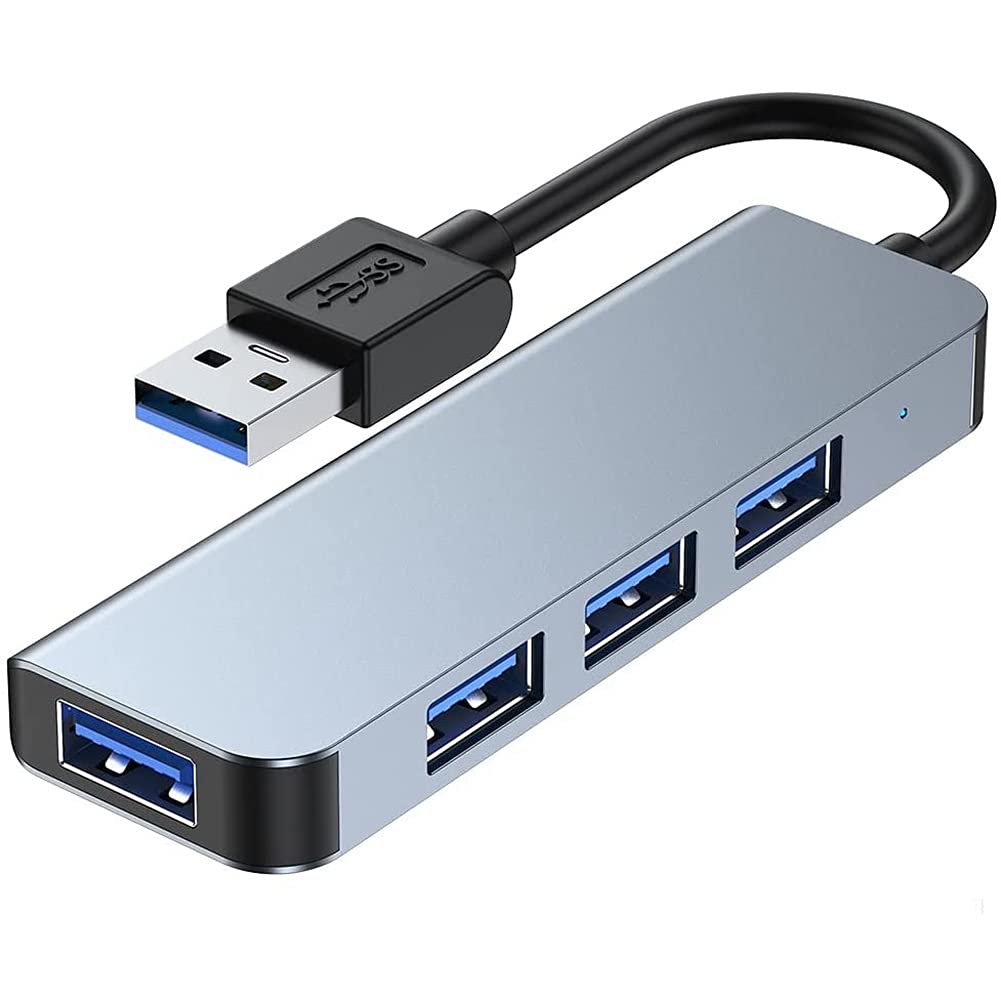 Oikabio USB 3.0 Hub - 4 Port Ultra Slim USB Splitter Adapter for Laptop, PC, MacBook, Flash Drive & External Hard Drive | High-Speed Data Transfer | Compact Design for Home, Office & Travel Use