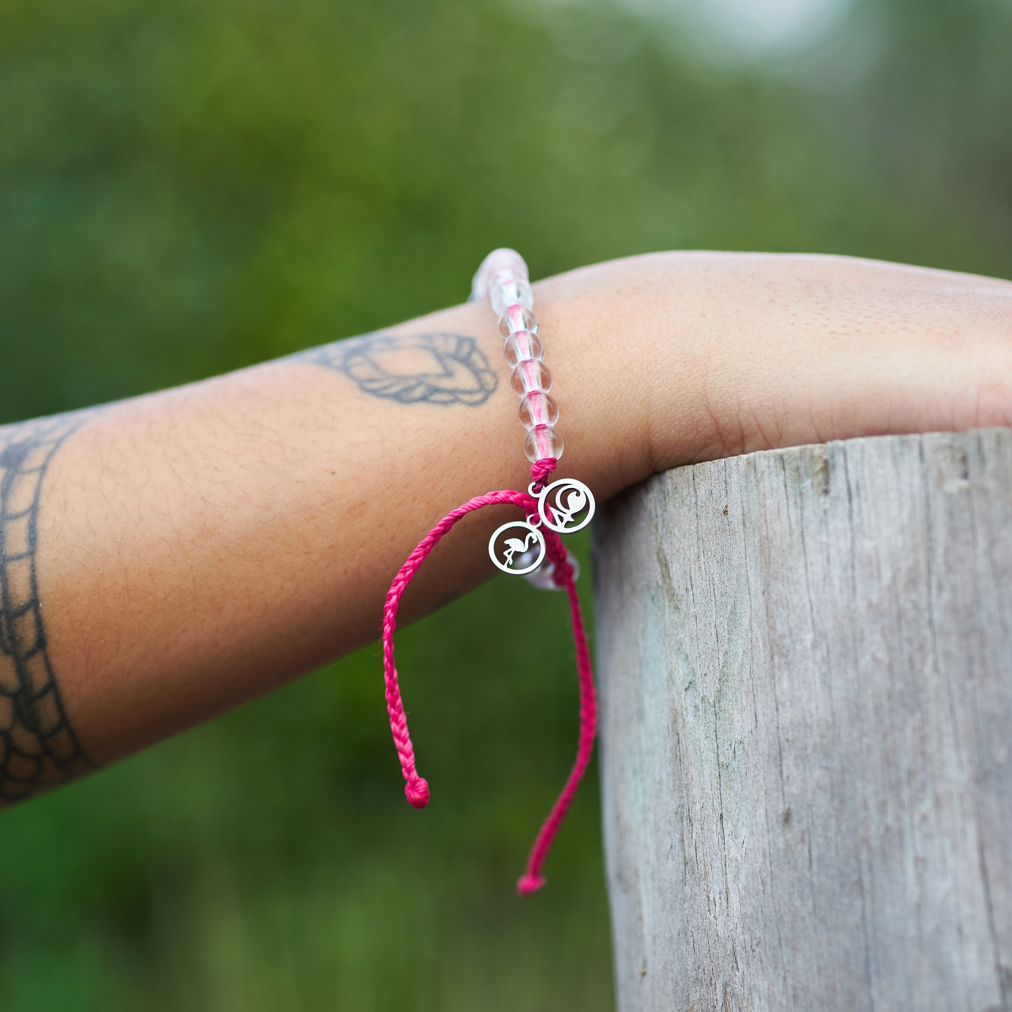 4ocean Flamingo Bracelet - Eco-Friendly Beaded Bracelet for Women & Men | Ocean Conservation Jewelry | Perfect for Beach, Travel & Everyday Wear
