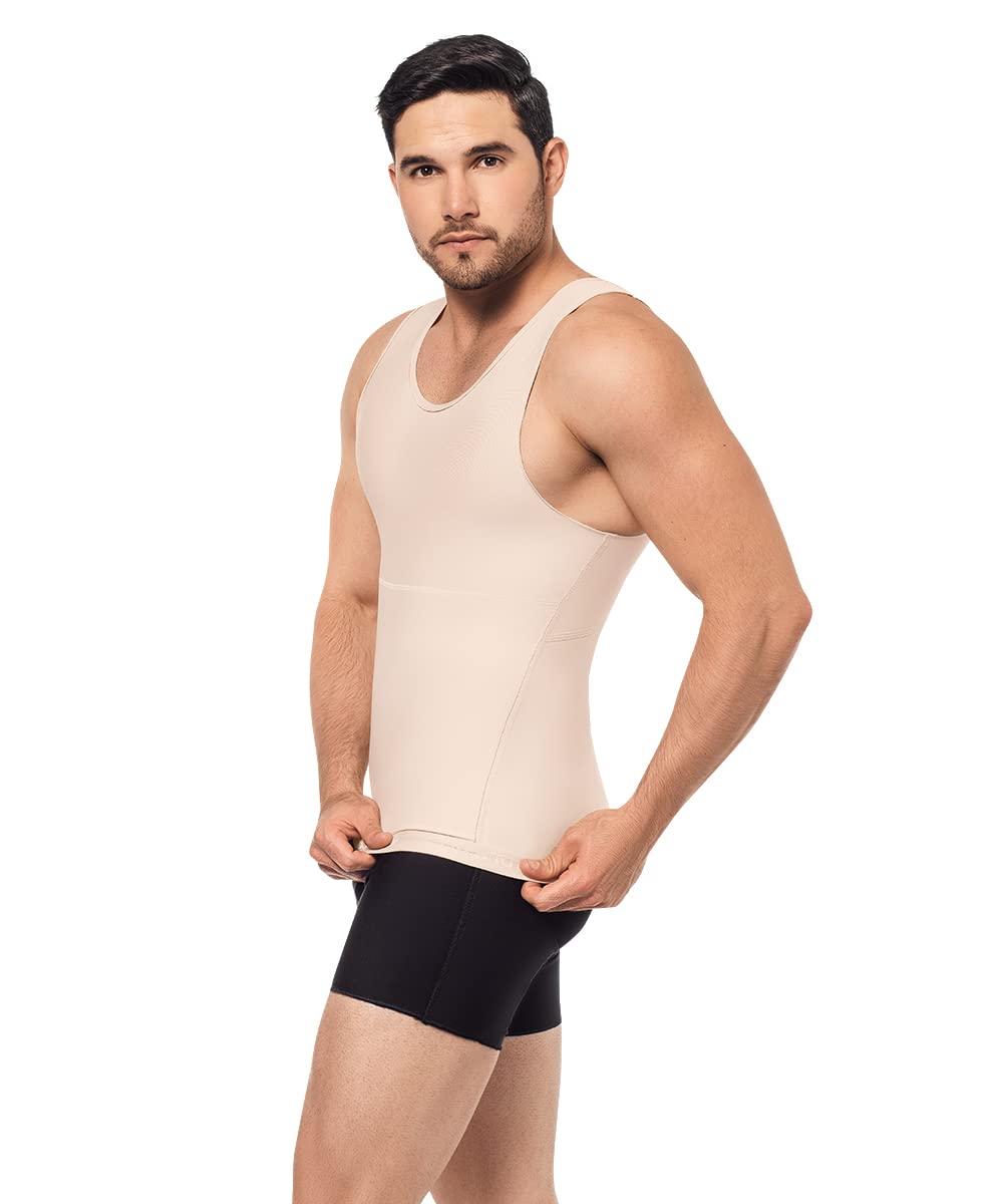 FC FORMA TU CUERPO Men's Body Shaper - Compression Slimming Vest for Men | Lipoelastic Waist Trainer | Post-Surgery & Workout Support | Ideal for Gym, Weight Loss & Everyday Wear