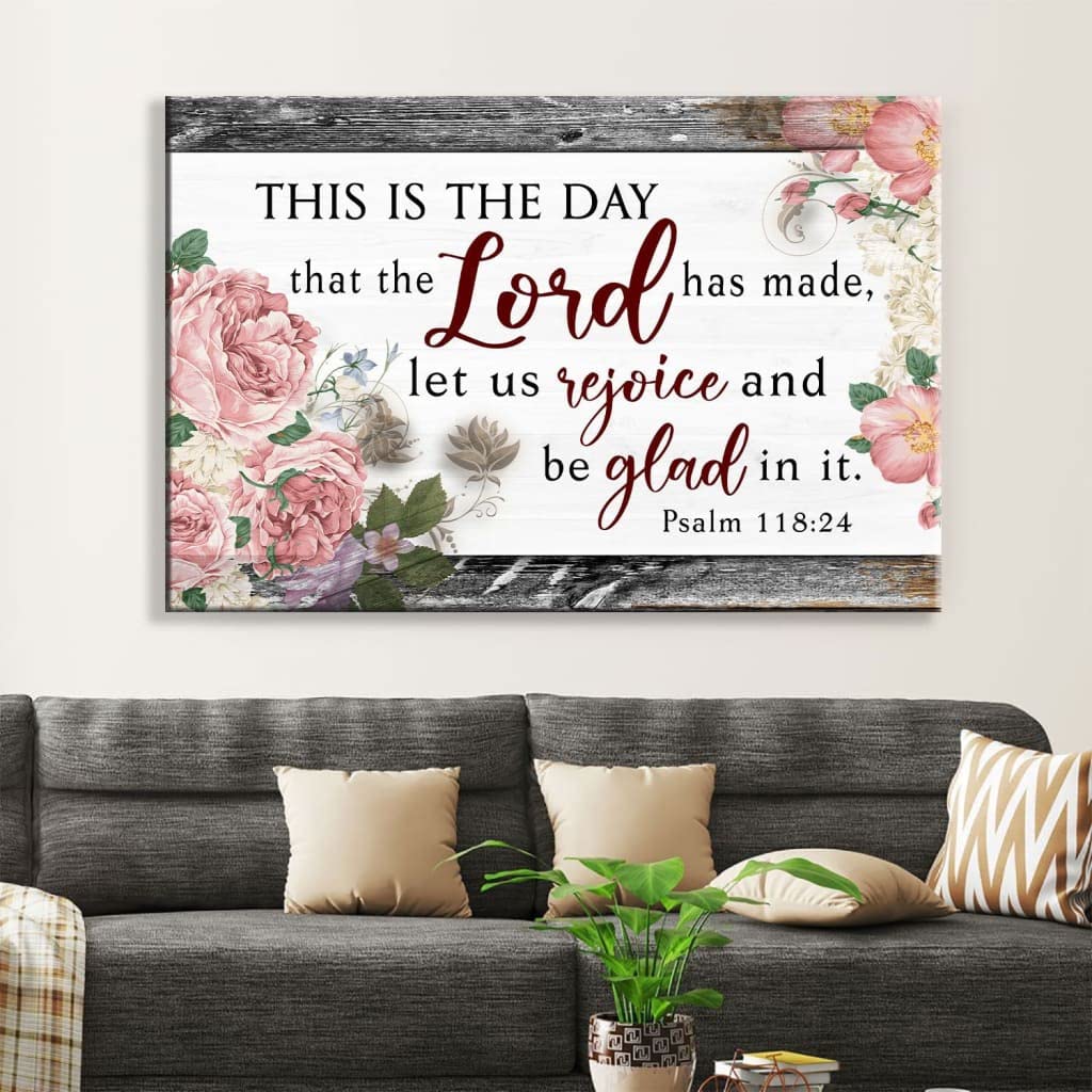 Jesus Wall Art - 'This Is The Day The Lord Has Made' Inspirational Christian Canvas Print for Home & Church Decor | Meaningful Religious Gift Idea